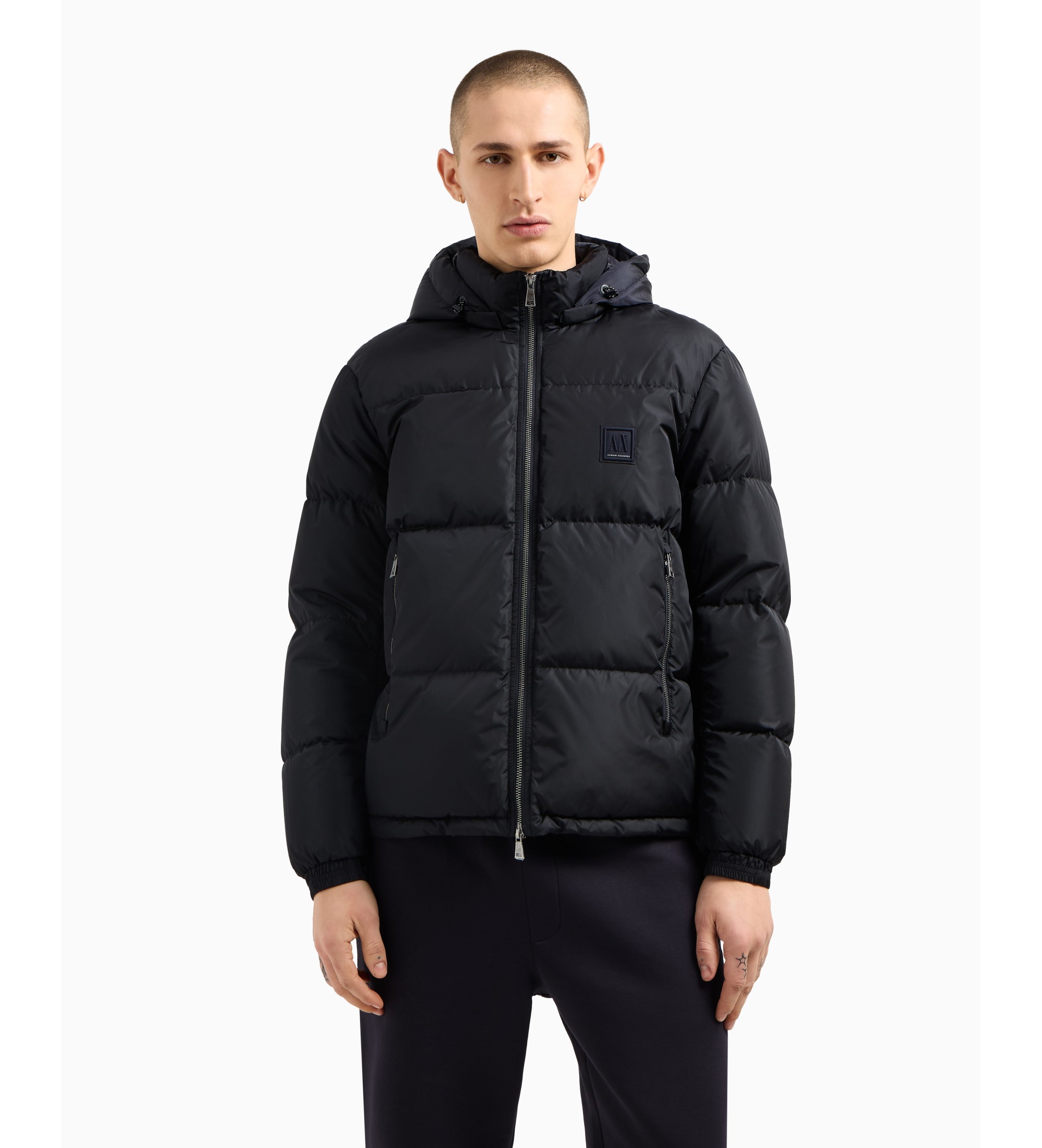 A|X Armani Exchange für Herren. XM000348AF12286UB101 Daunenjacke schwarz (L), Lässig, Polyamid, Marine