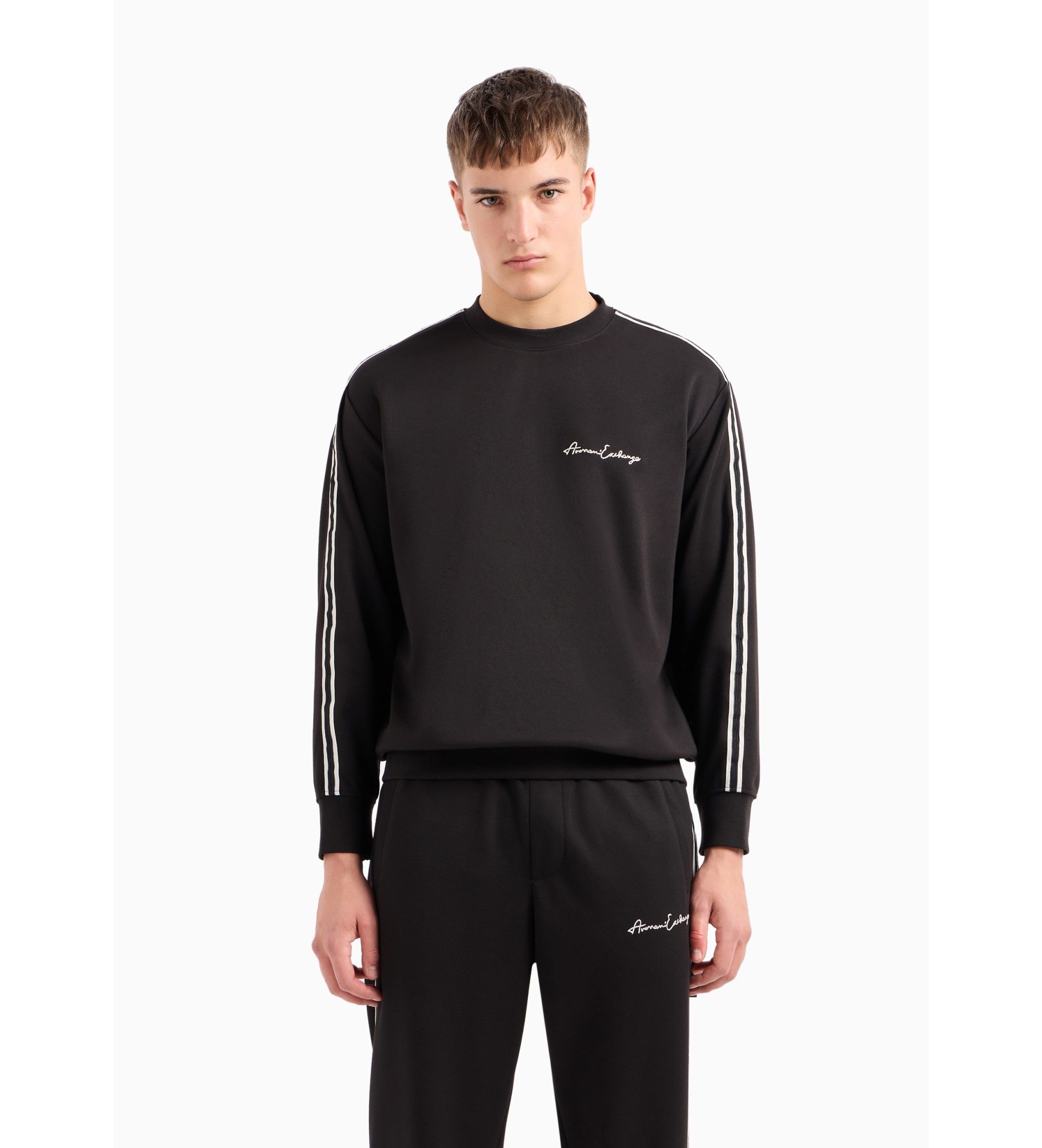 A|X Armani Exchange für Herren. 8NZMSGZ9N1Z1200 Schwarzes Sweatshirt (S), Lässig, Polyester, Modal, Langarm