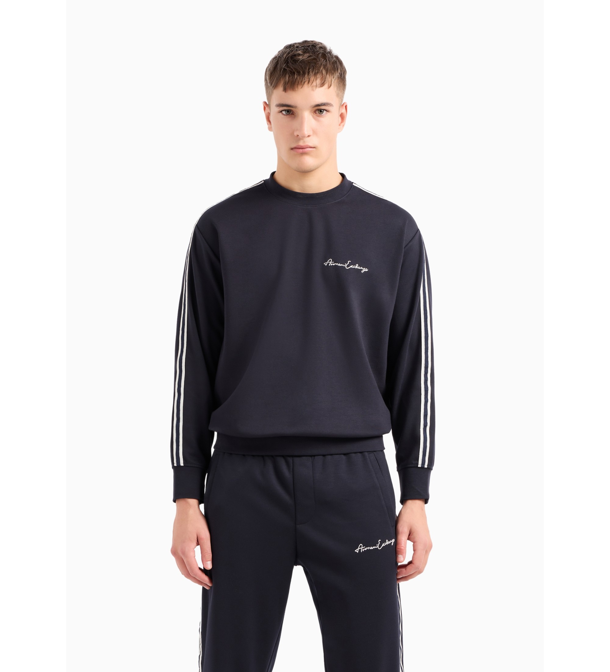 A|X Armani Exchange für Herren. 8NZMSGZ9N1Z1510 Marineblaues Sweatshirt (S), Lässig, Polyester, Modal, Langarm