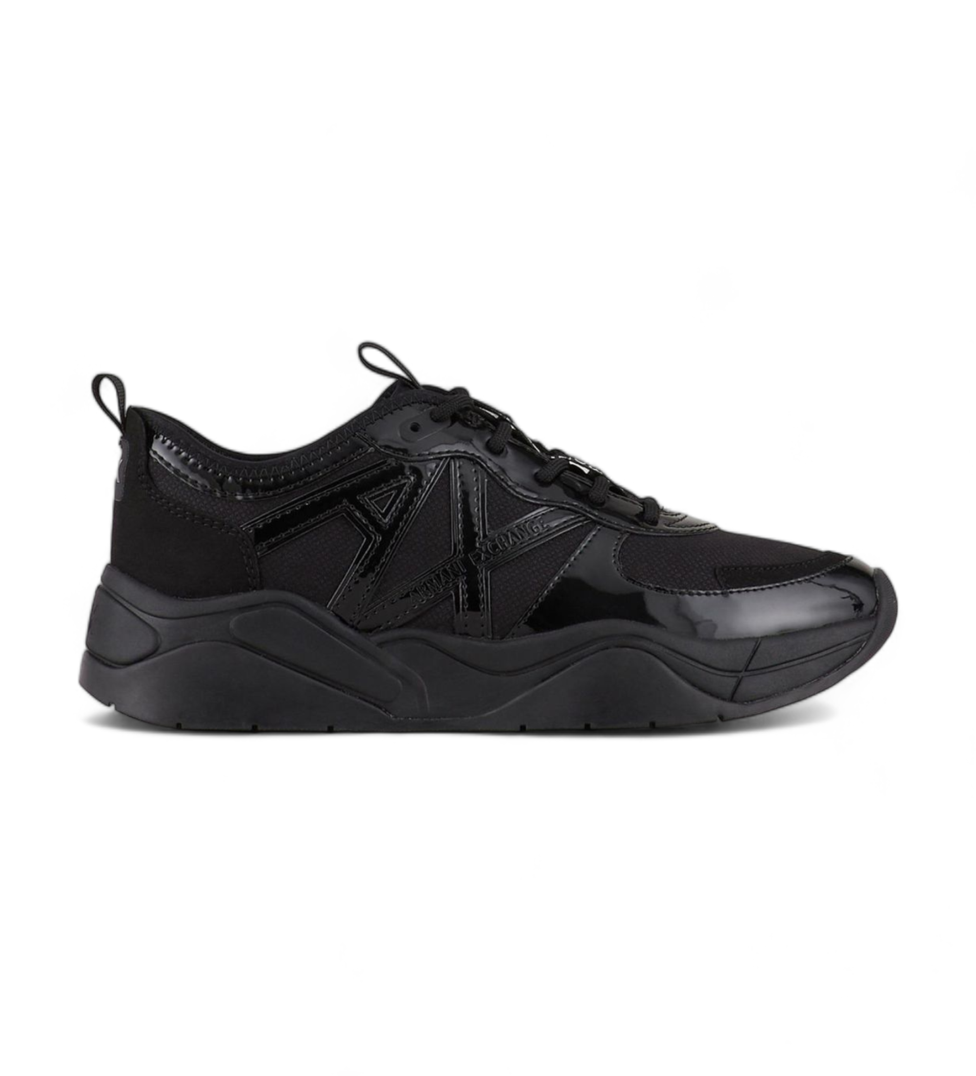 A|X Armani Exchange für Damen. XDX039XV31100002 Multimaterial-Schuhe schwarz (36), Wohnung, Schnürsenkel, Lässig