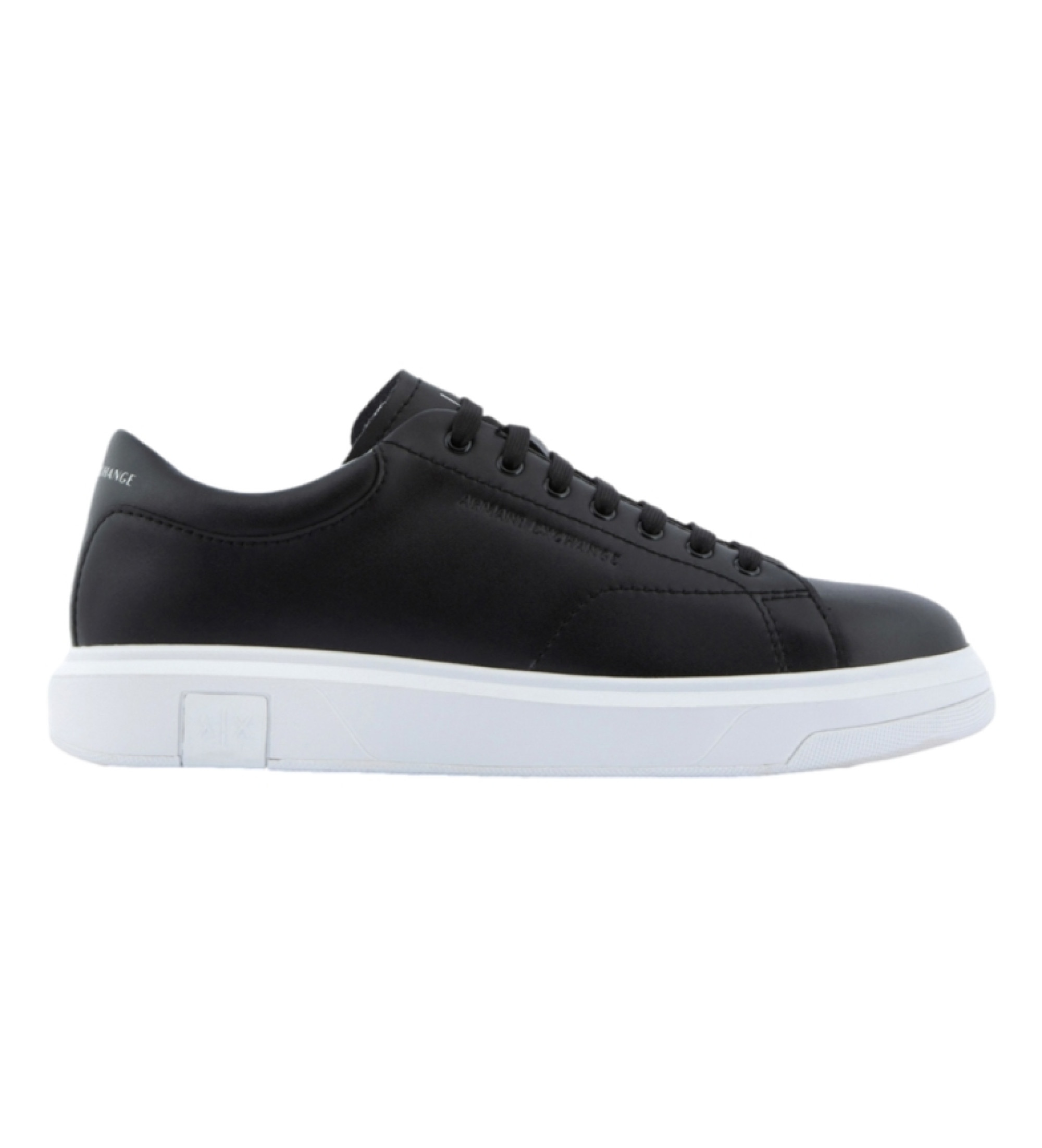 A|X Armani Exchange für Herren. XUX123XV53400002 Action Leder Sneakers schwarz (45.5), Wohnung, Schnürsenkel, Lässig