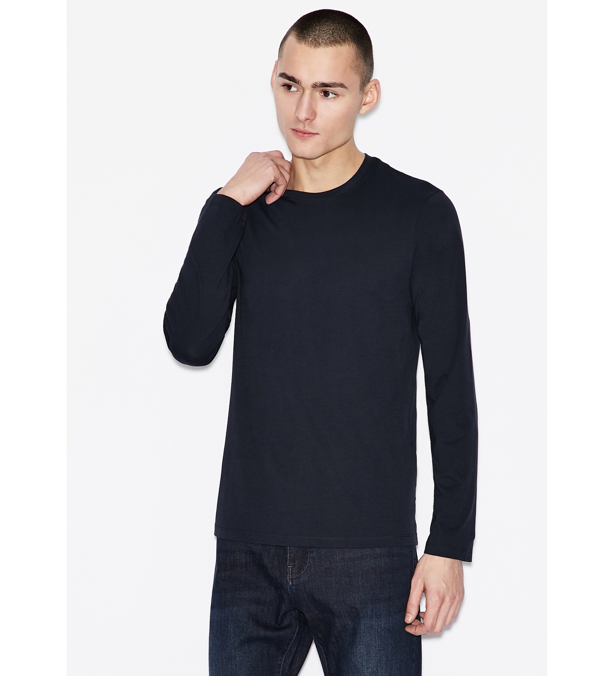 A|X Armani Exchange für Herren. 8NZM77ZJA5Z1510 Maglia marineblauer Pullover (M), Lässig, Baumwolle, Langarm