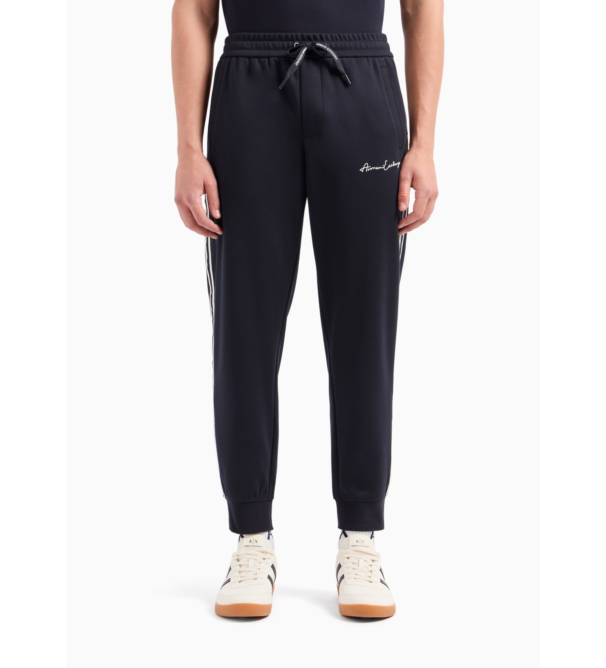 A|X Armani Exchange für Herren. 8NZPSGZ9N1Z1510 Marineblauer Fleece-Jogger (S), Lässig, Polyester