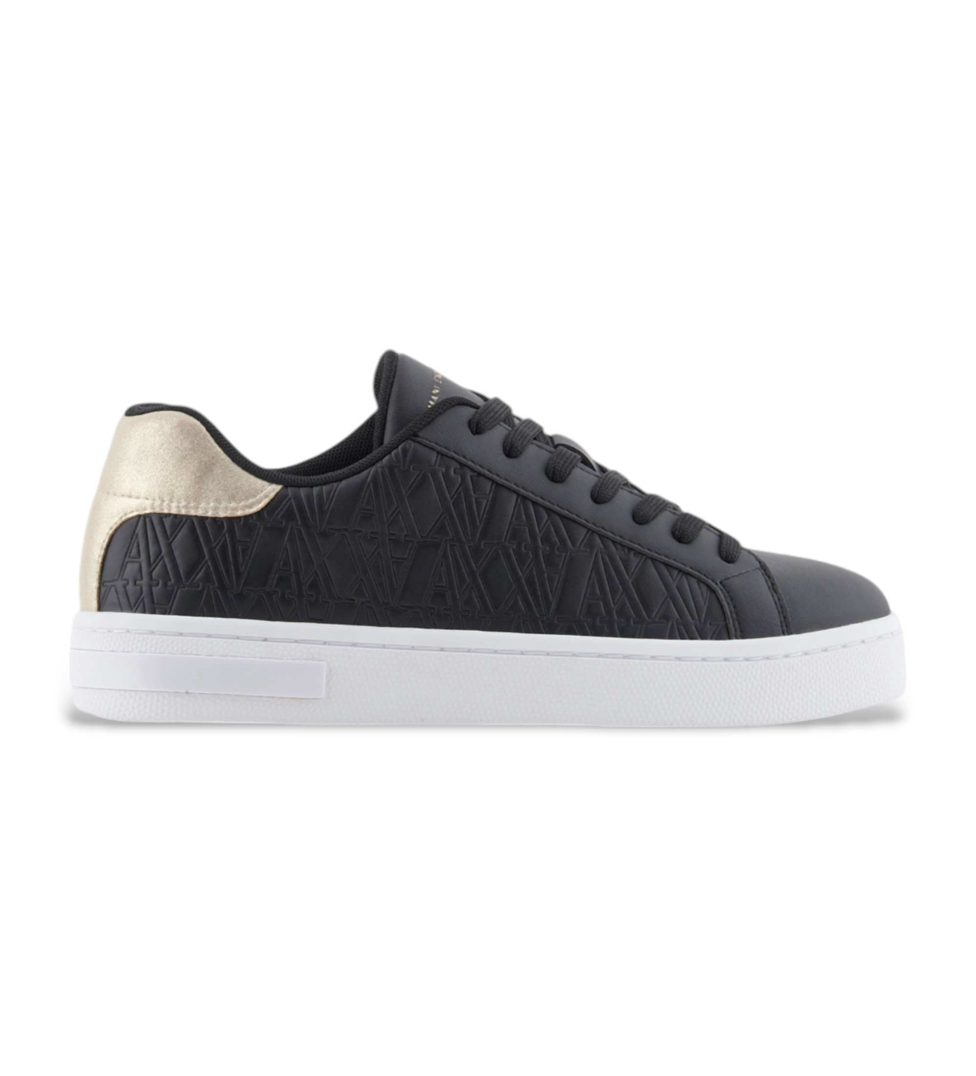 A|X Armani Exchange für Damen. XDX165XV891T780 Schwarze Logo-Turnschuhe (36), Wohnung, Schnürsenkel, Lässig