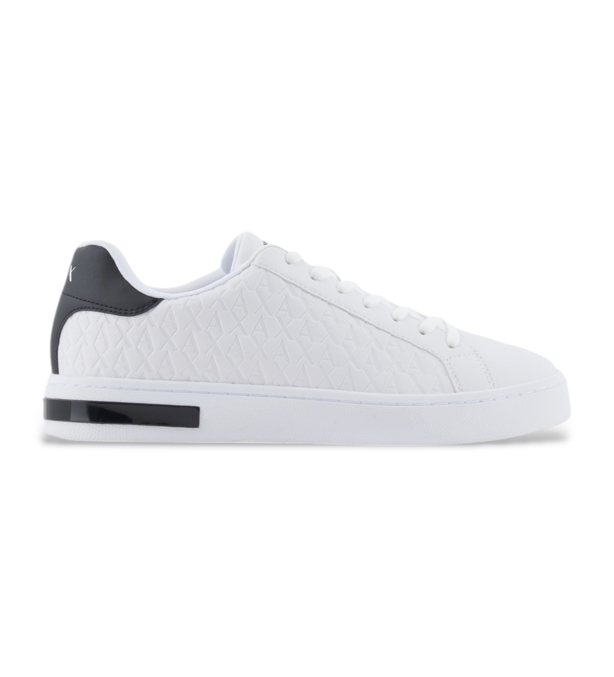 A|X Armani Exchange für Herren. XM000140AF11916M0028 Weiße Crossover-Logo-Turnschuhe (44), Wohnung, Schnürsenkel, Lässig