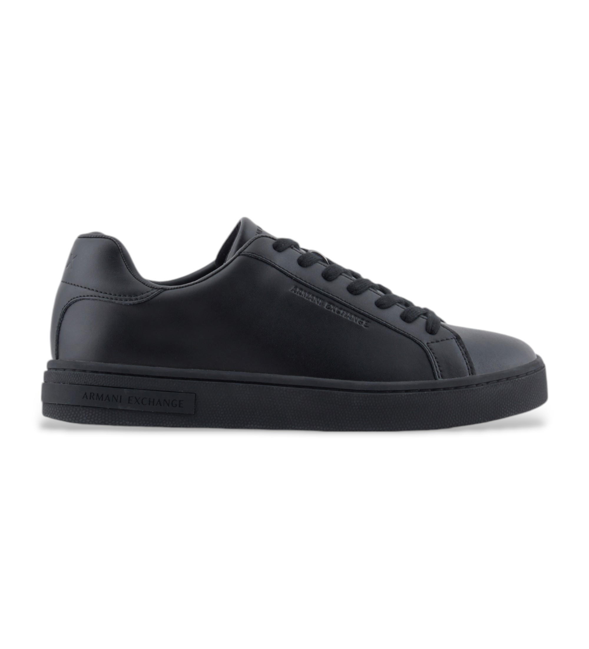 A|X Armani Exchange für Herren. XM000141AF11912UC001 Schwarze Lederturnschuhe (40), Wohnung, Schnürsenkel, Lässig