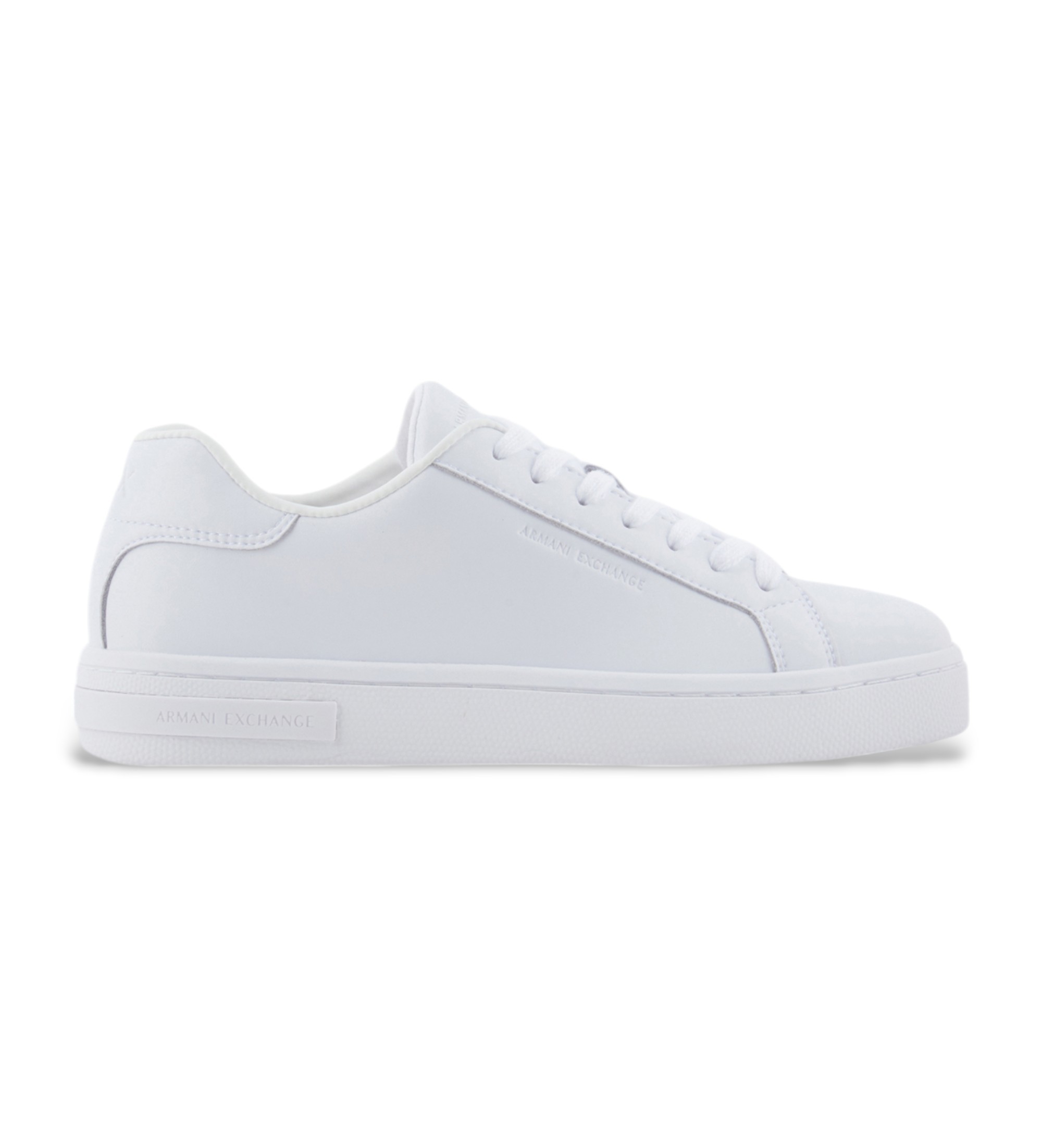 A|X Armani Exchange für Damen. XW000295AF11912U0002 Weiße Leder-Turnschuhe (37), Wohnung, Schnürsenkel, Lässig