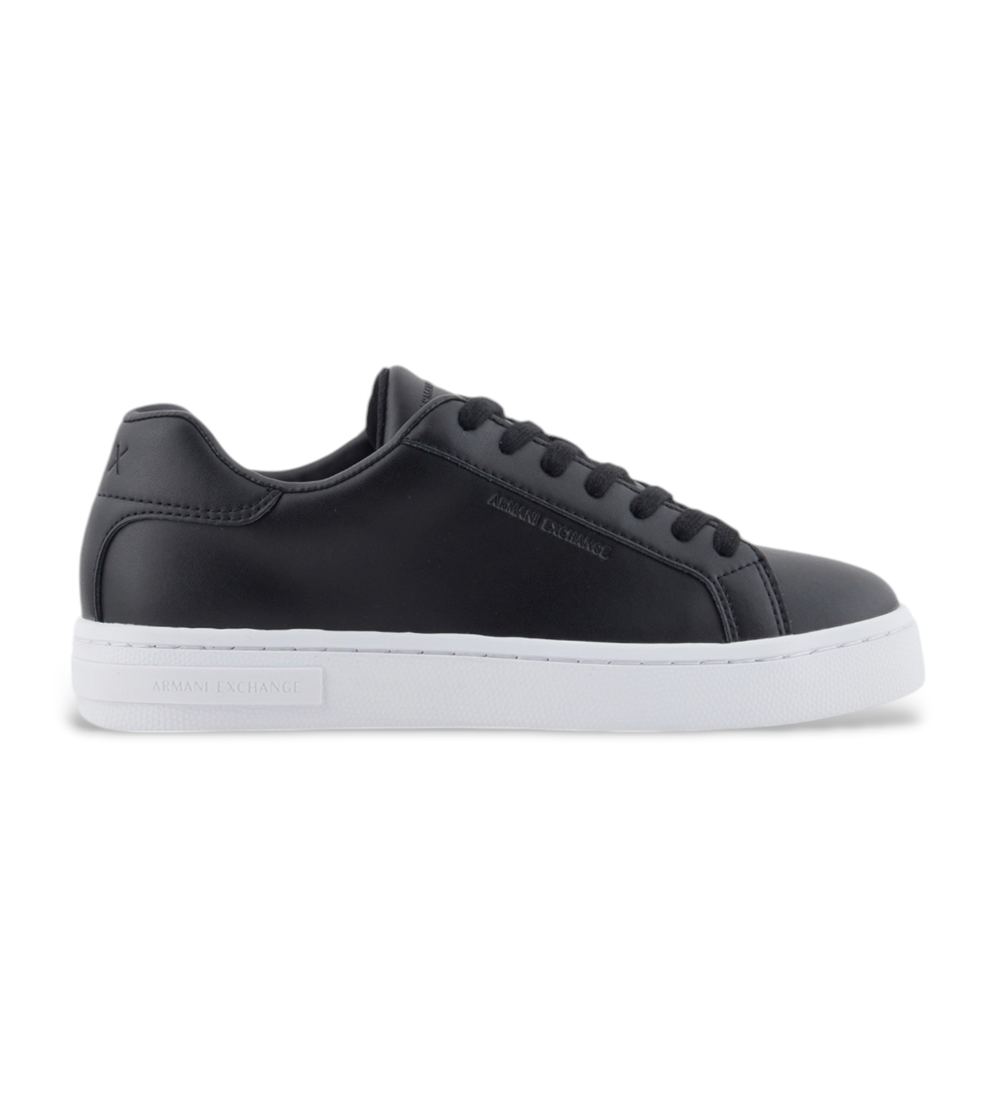 A|X Armani Exchange für Damen. XW000295AF11912UC001 Schwarze Lederturnschuhe (39), Wohnung, Schnürsenkel, Lässig