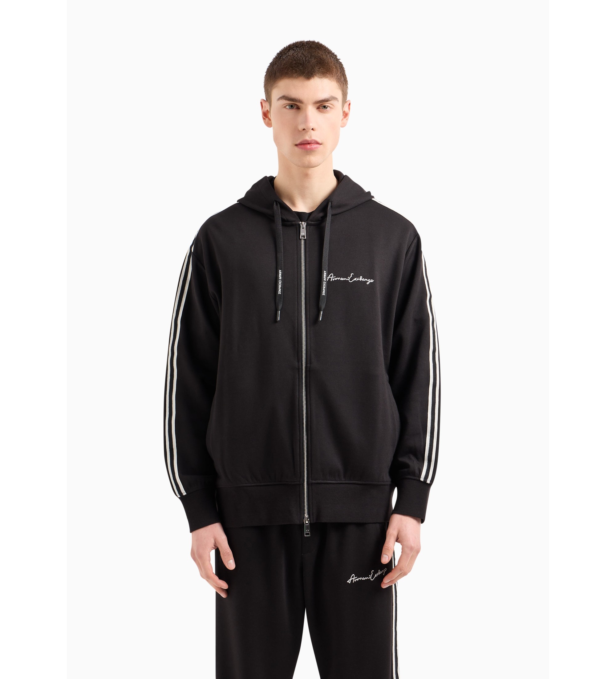 A|X Armani Exchange für Herren. 8NZMSHZ9N1Z1200 Schwarzes Stretch-Sweatshirt (M), Lässig, Polyester