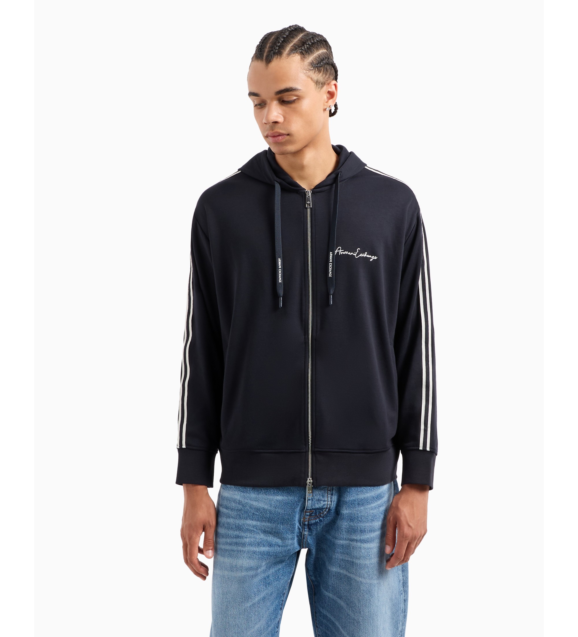A|X Armani Exchange für Herren. 8NZMSHZ9N1Z1583 Marineblaues Stretch-Sweatshirt (XL), Lässig, Polyester