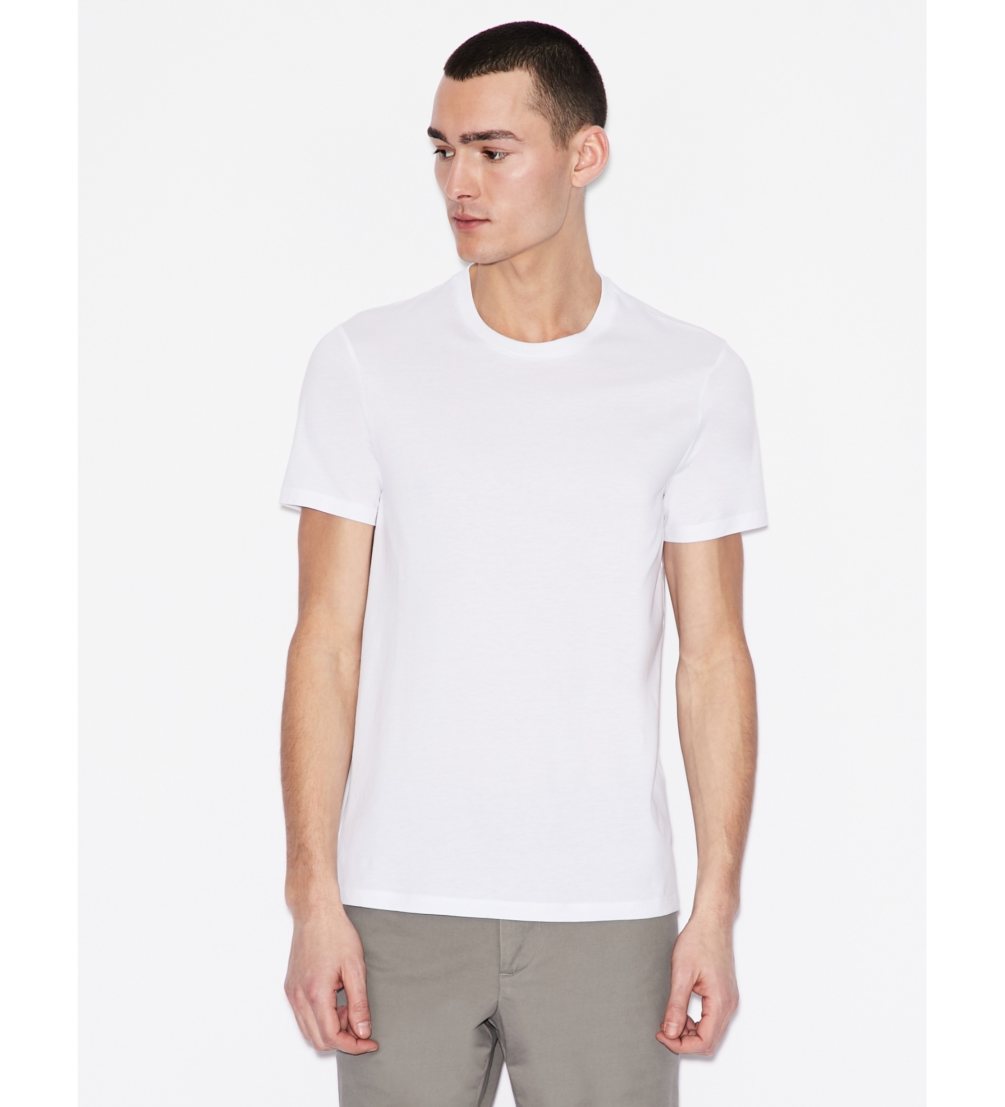 A|X Armani Exchange für Herren. 8NZT74ZJA5Z1100 Basic-T-Shirt weiß (M), Lässig, Baumwolle, Kurzarm