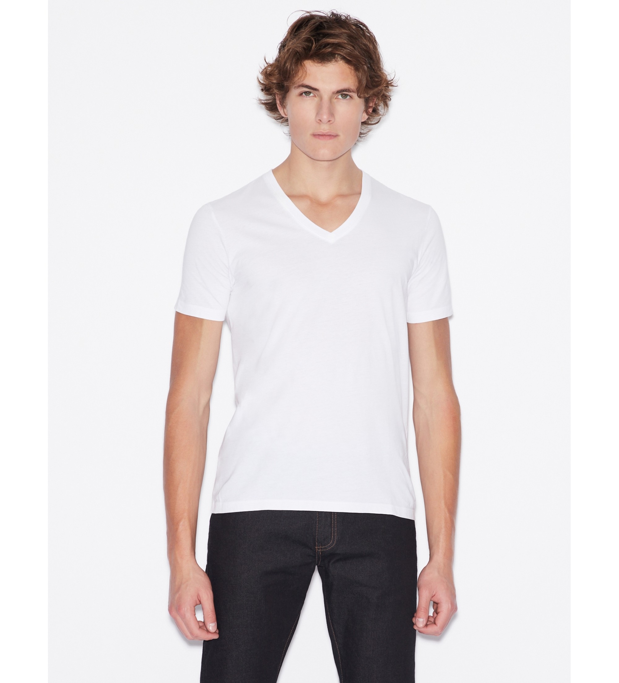 A|X Armani Exchange für Herren. 8NZT75ZJA5Z1100 Lisa T-shirt weiß (S), Lässig, Baumwolle, Kurzarm
