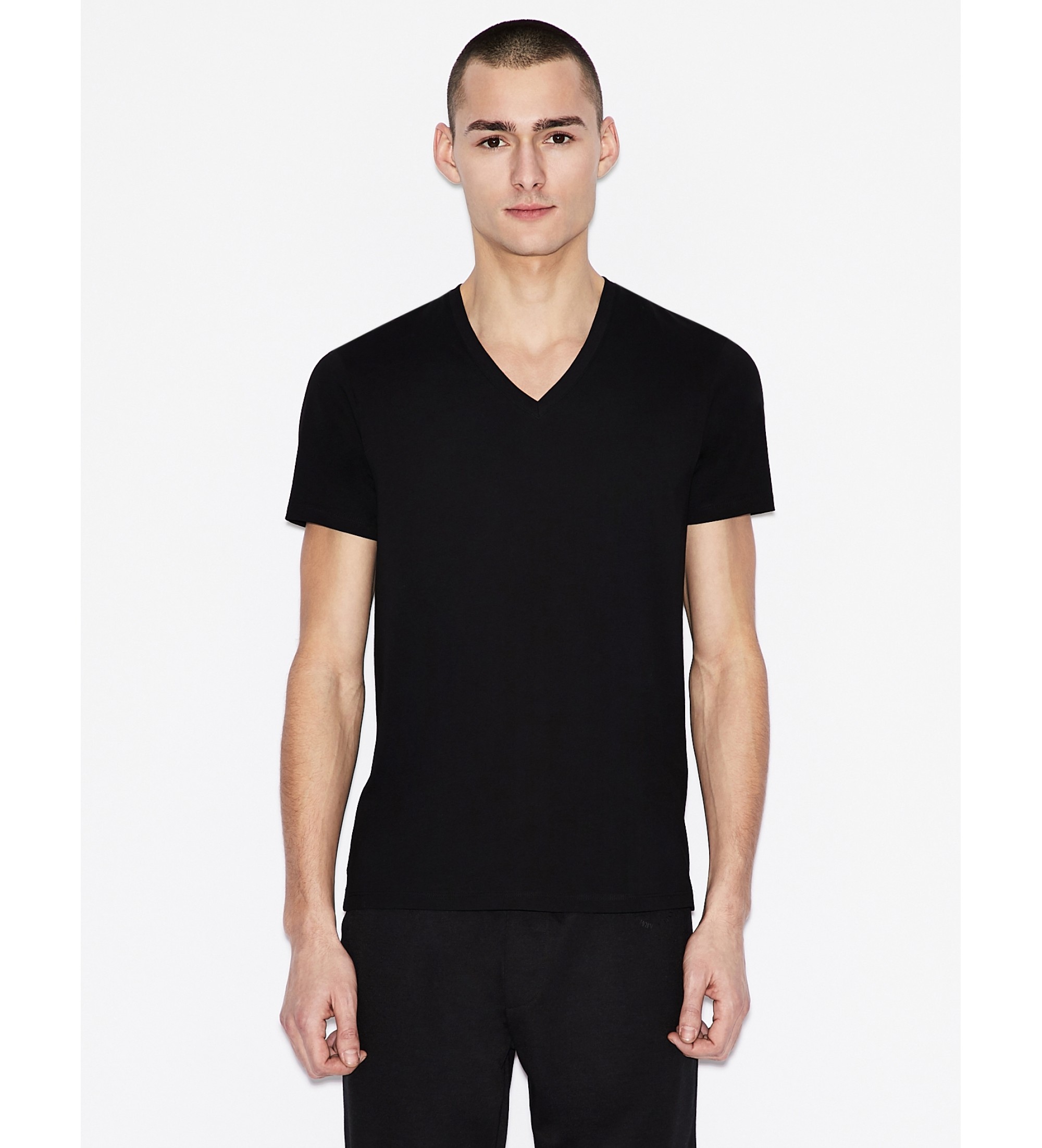 A|X Armani Exchange für Herren. 8NZT75ZJA5Z1200 Lisa T-shirt schwarz (S), Lässig, Baumwolle, Kurzarm