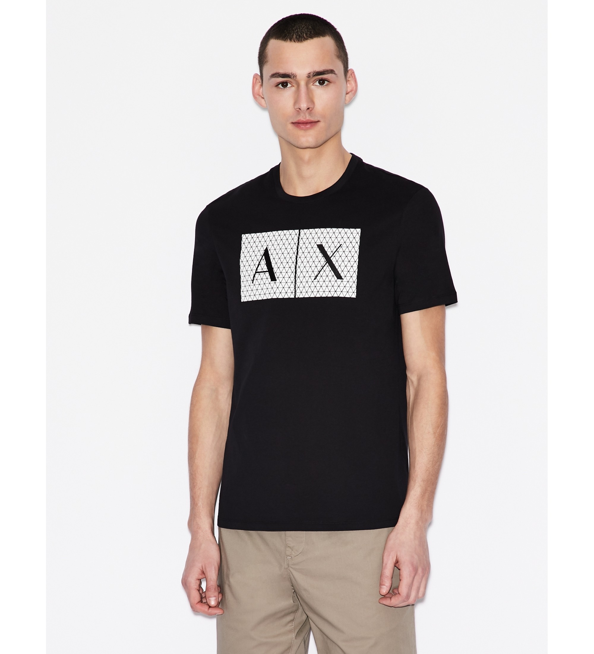 A|X Armani Exchange für Herren. 8NZTCKZ8H4Z1200 Quadrate T-shirt schwarz (XL), Lässig, Baumwolle, Kurzarm