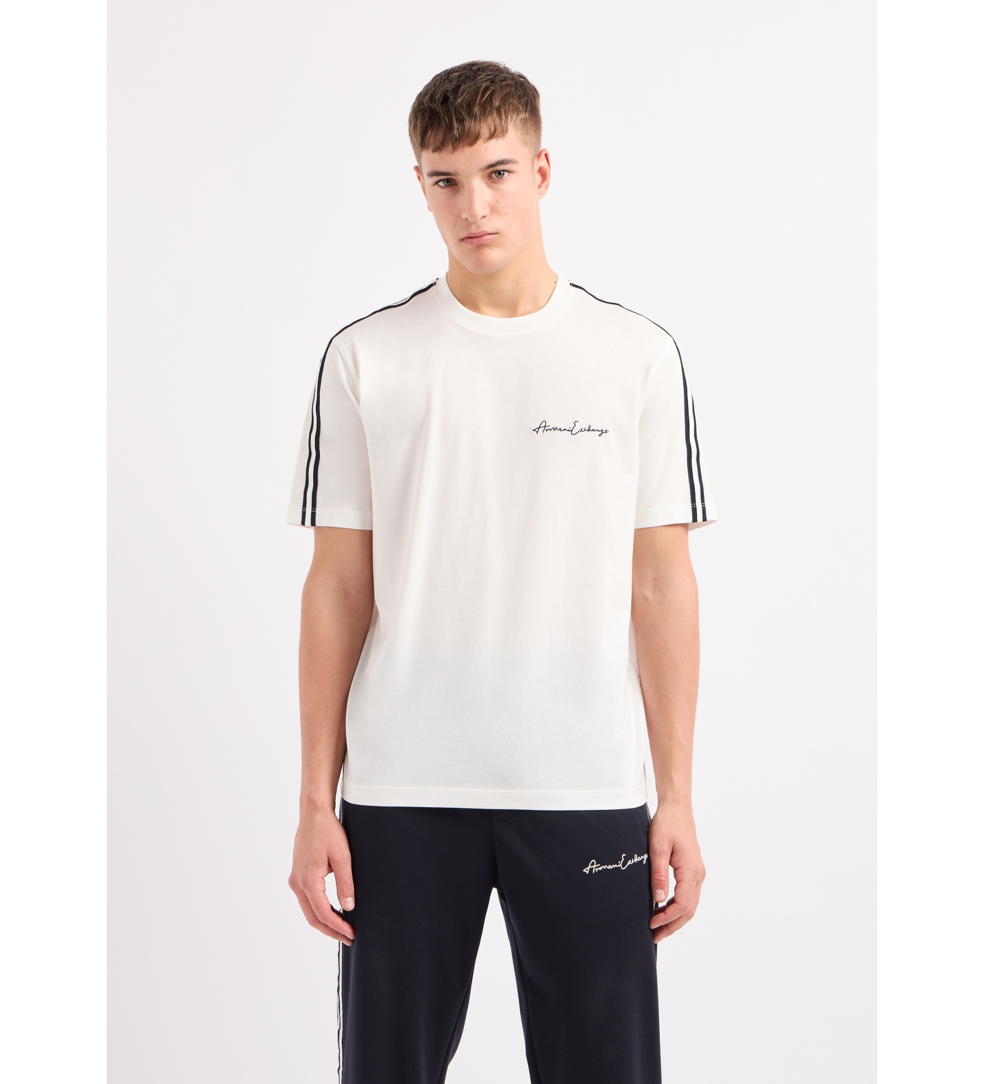 A|X Armani Exchange für Herren. 8NZTSGZJ9AZ1116 Standardschnitt T-Shirt weiß (M), Lässig, Baumwolle, Kurzarm
