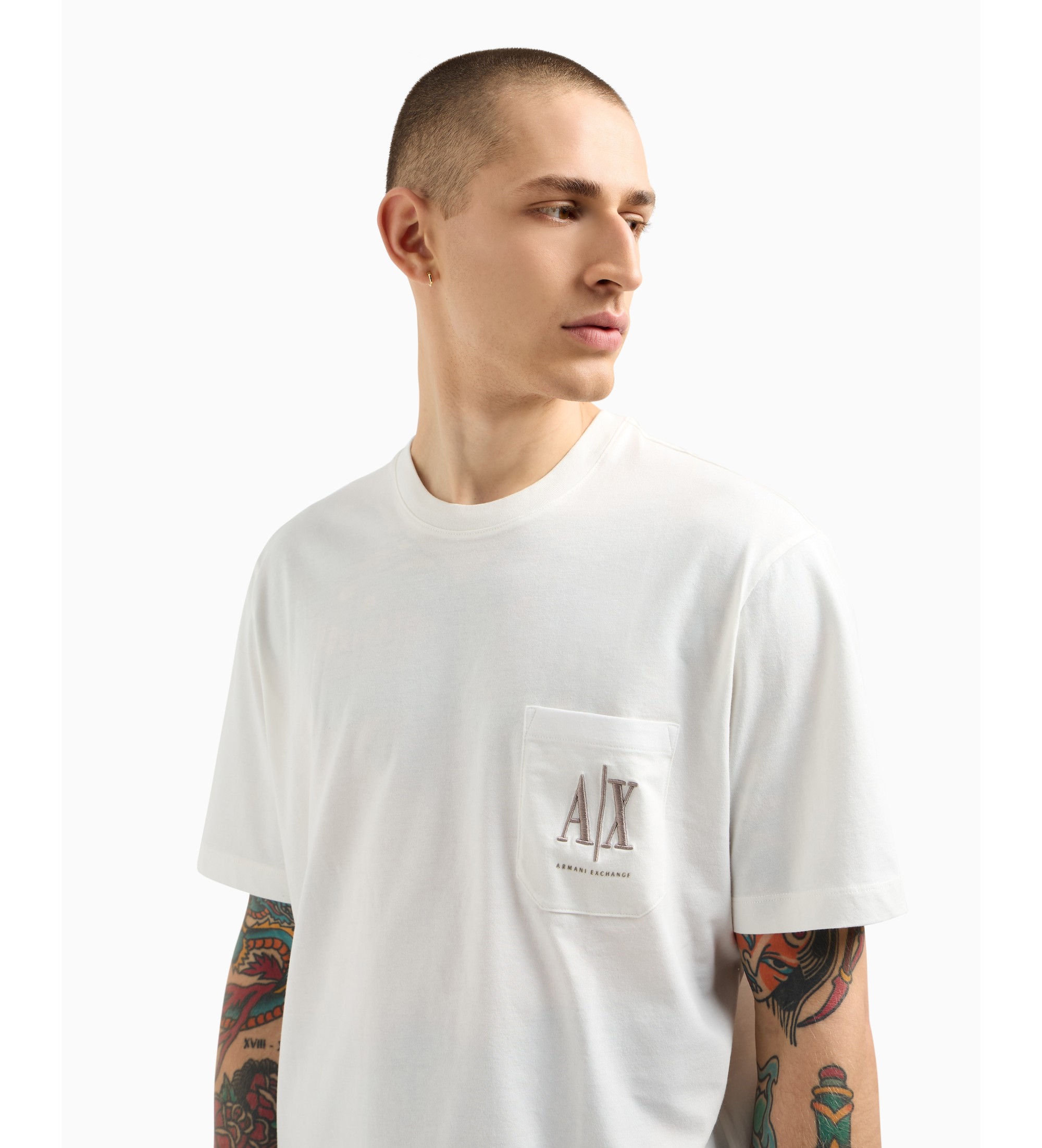 A|X Armani Exchange für Herren. XM000366AF12308U0009 Kurzarm-T-Shirt weiß (XXL), Lässig, Baumwolle
