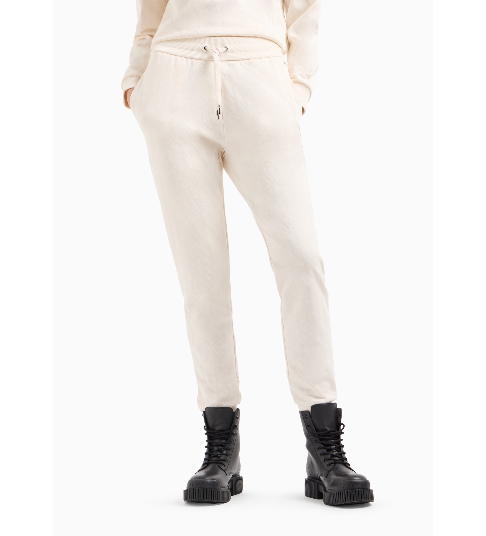 A|X Armani Exchange für Damen. 8NYPLGYJE5Z1130 Weiße Jogginghose (S), Lässig, Sportlich, Baumwolle, Multisport