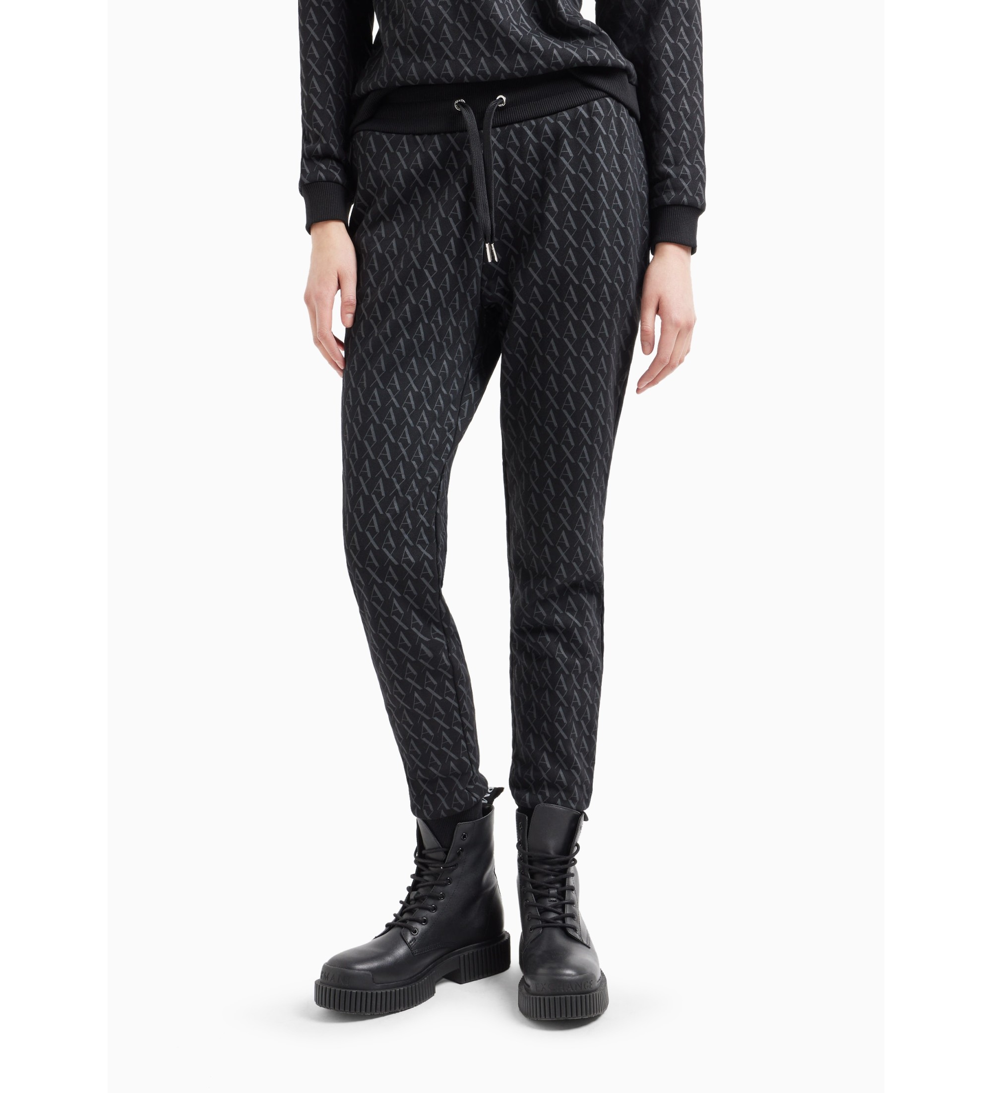 A|X Armani Exchange für Damen. 8NYPLGYJE5Z1200 Schwarze Jogginghose (S), Lässig, Sportlich, Baumwolle, Multisport