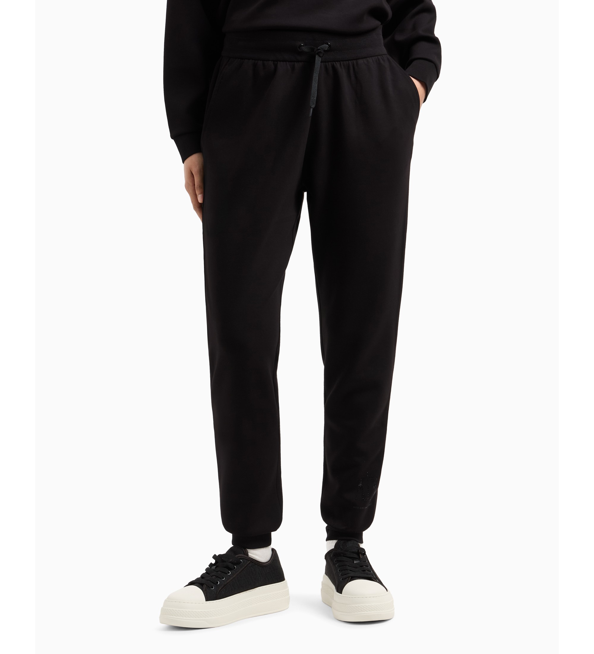 A|X Armani Exchange für Damen. XW000828AF13397UC001 Schwarze Jogginghose (L), Lässig, Viskose