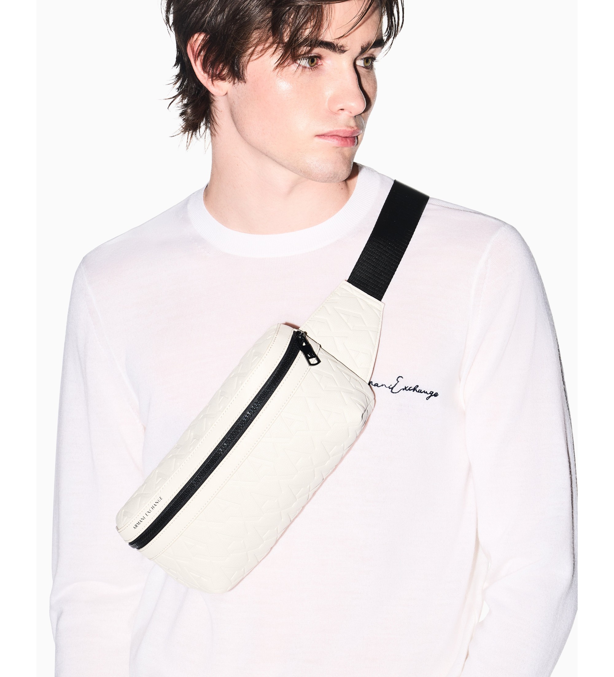 A|X Armani Exchange dla m??czyzn. XM000844AF12133U1074 Bumb bum bag beżowy (OSFA), Zwykły, Poliester