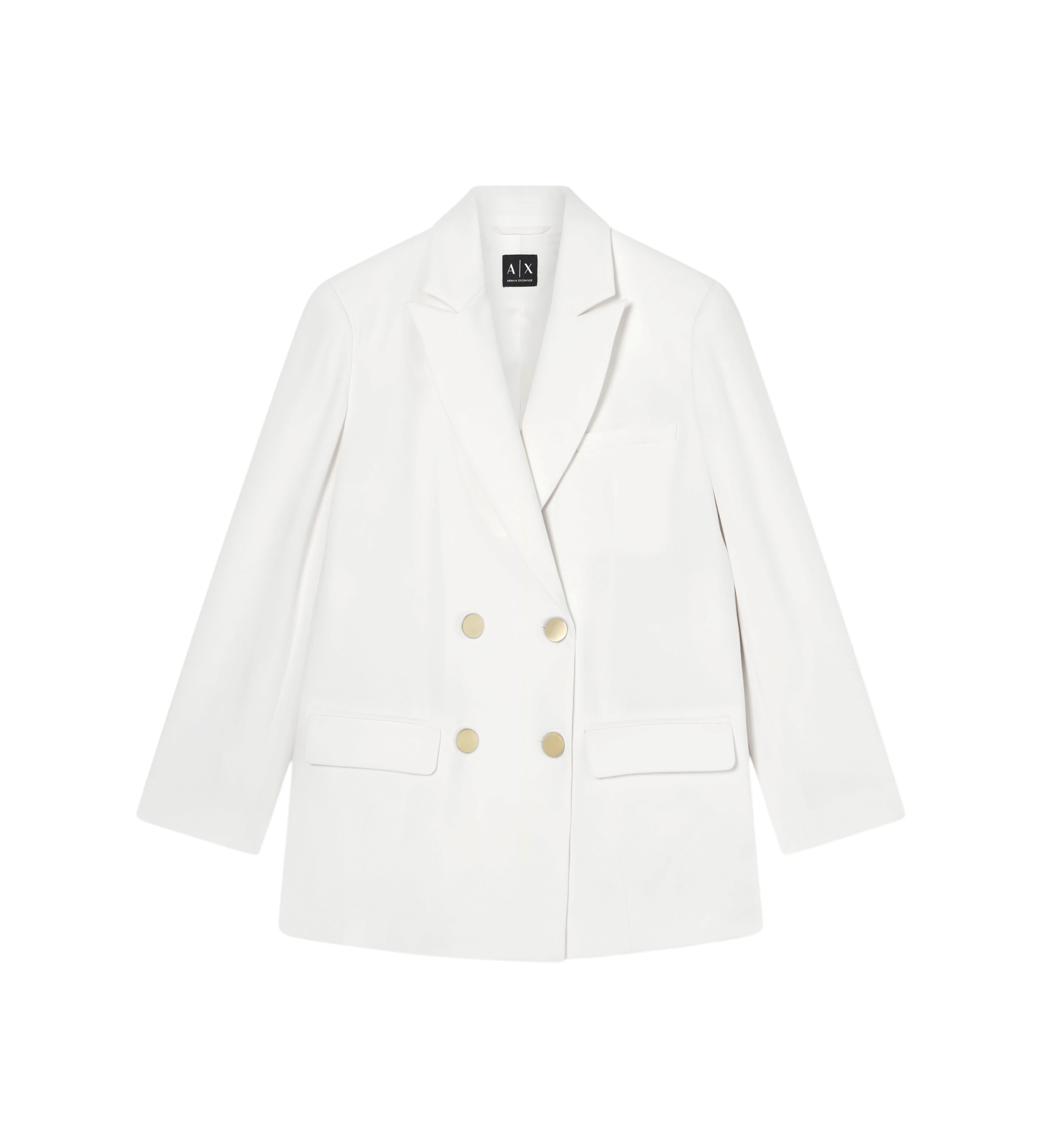 A|X Armani Exchange für Damen. XW001948AF21555U1003 Blazer Double weiß (M), Lässig, Klassisch, Polyester, Langarm