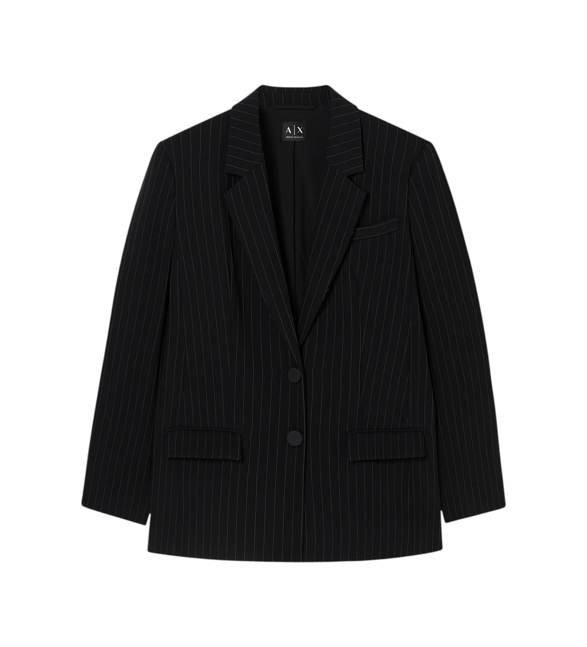 A|X Armani Exchange für Damen. XW001790AF19011MC156 Monochromer Blazer schwarz (3XL), Lässig, Klassisch, Polyester