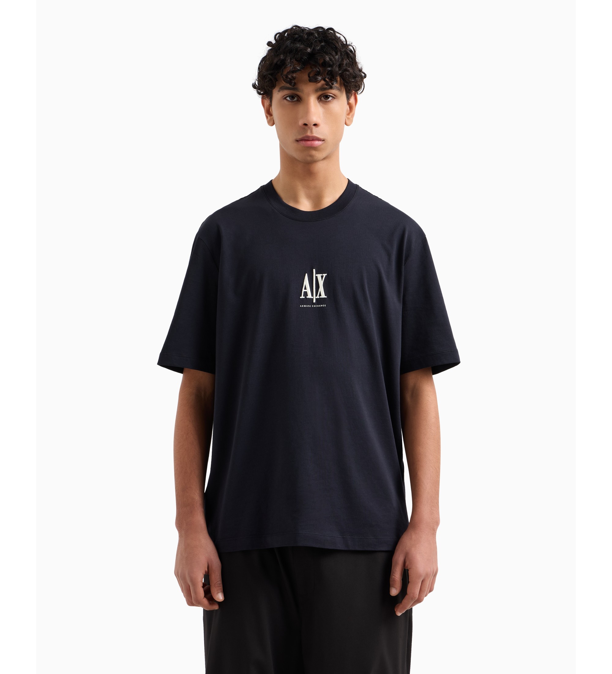 A|X Armani Exchange für Herren. XM000363AF12308UB101 Logo-T-Shirt navy (M), Lässig, Baumwolle, Kurzarm, Marine