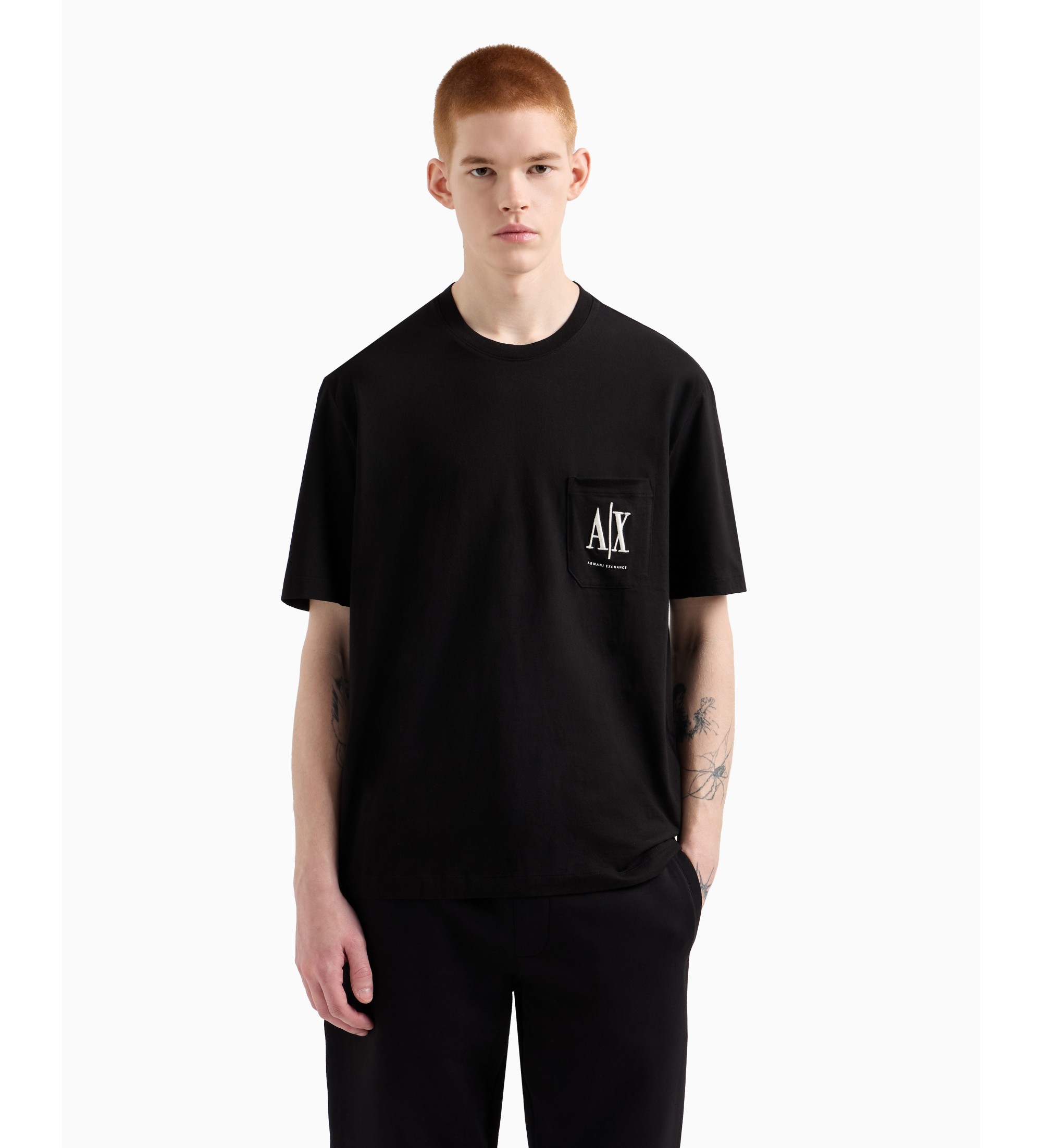 A|X Armani Exchange für Herren. XM000366AF12308UC001 Relax T-shirt schwarz (S), Lässig, Baumwolle, Kurzarm