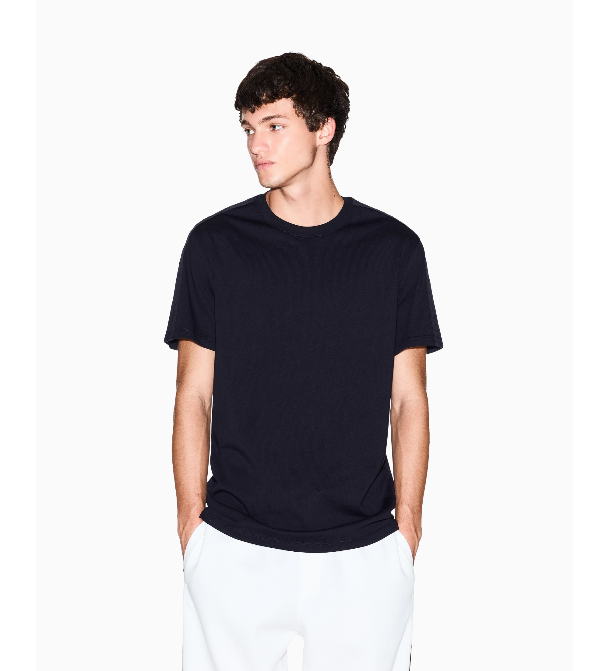 A|X Armani Exchange für Herren. XM001283AF10361UB101 Regelmäßiges Lisa T-Shirt (S), Lässig, Baumwolle, Kurzarm, Marine