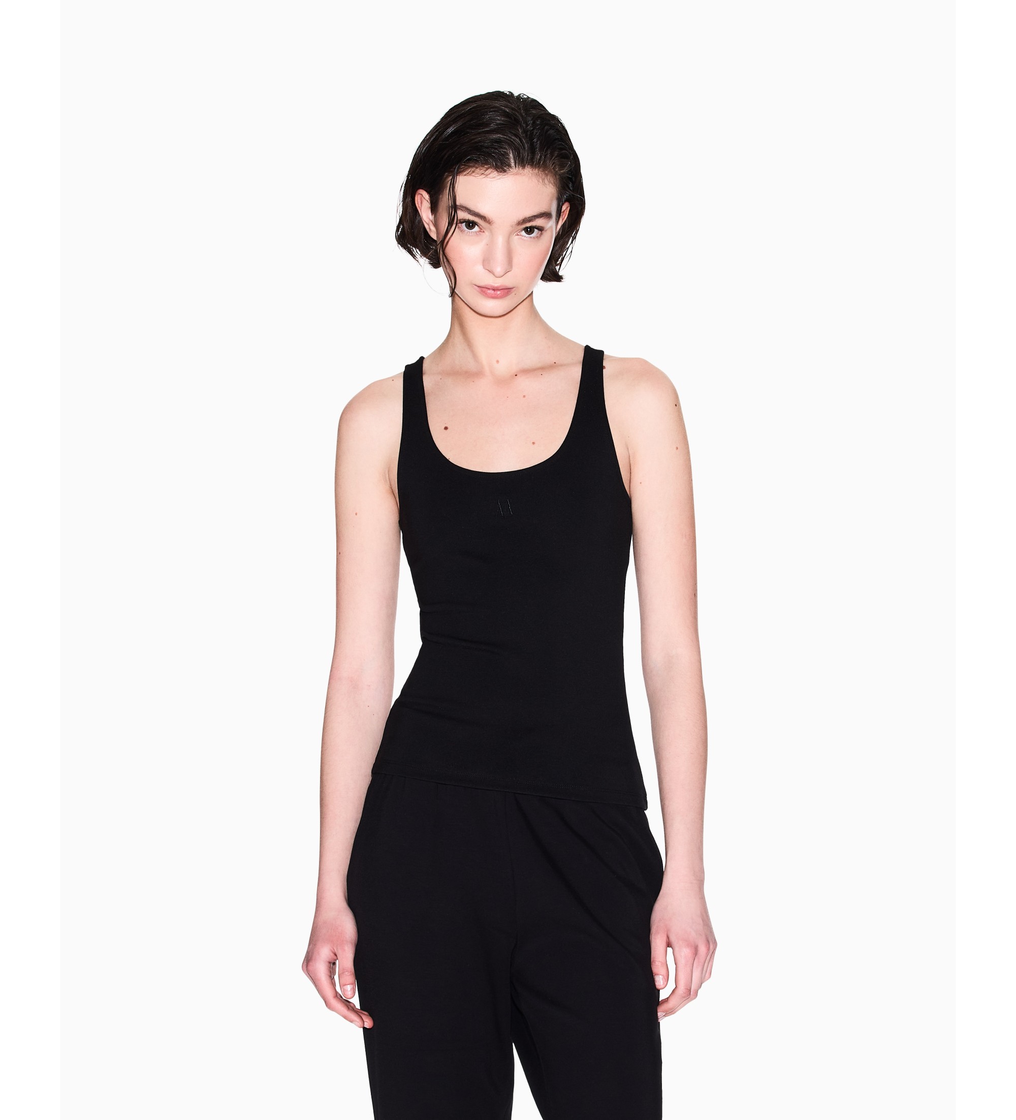 A|X Armani Exchange für Damen. XW000829AF13729UC001 Top Schwarzes Icon (XL), Lässig, Viskose, Ärmellos / Hosenträger