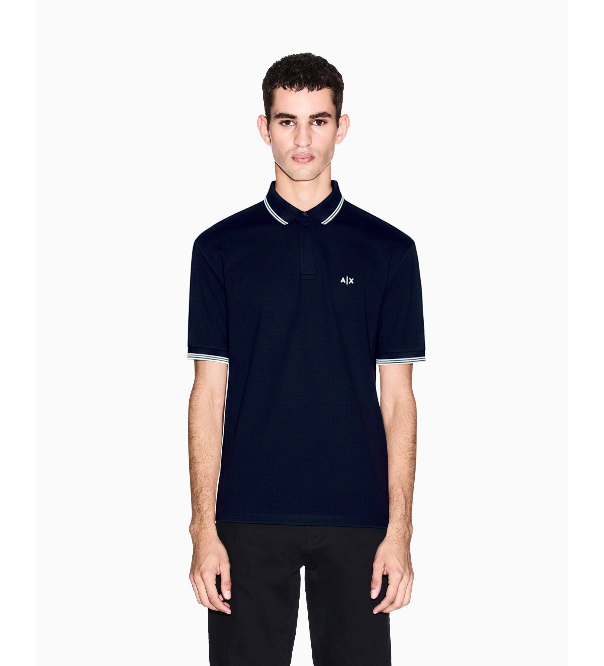 A|X Armani Exchange für Herren. XM001287AF17321UB101 Polo Piqué marineblau (M), Lässig, Baumwolle, Klassisch, Kurzarm