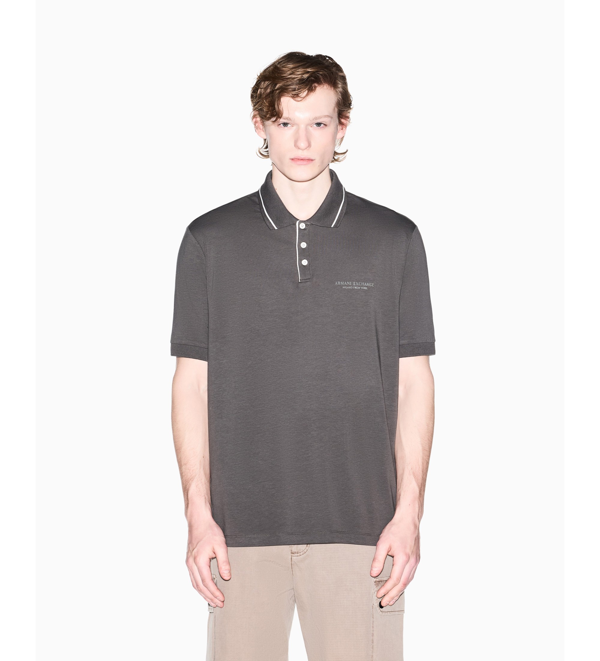 A|X Armani Exchange für Herren. XM001557AF10363M8317 Polo Kombi grau (XXL), Lässig, Baumwolle, Kurzarm