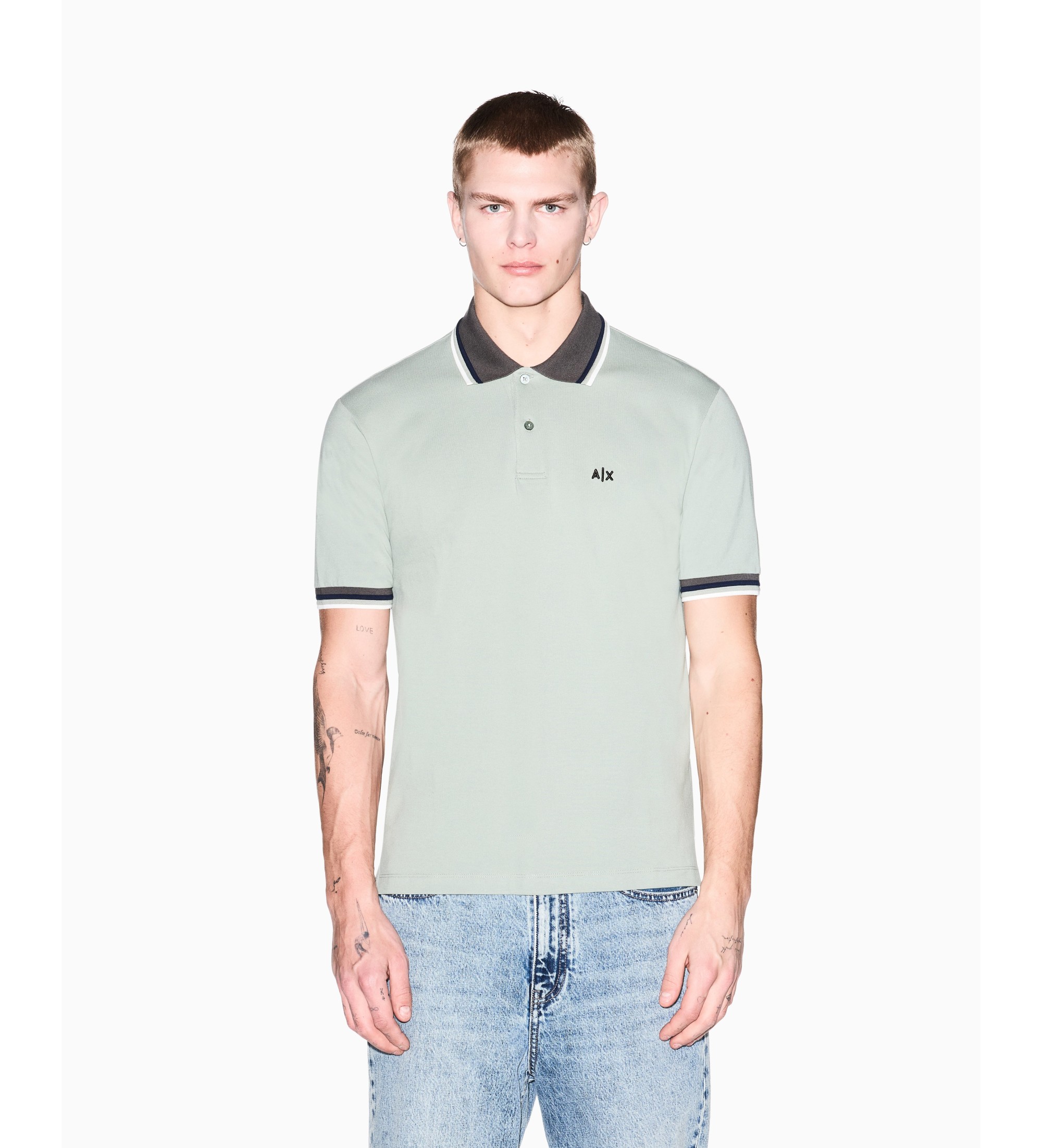 A|X Armani Exchange für Herren. XM002329AF13026U7210 Regular Polo grün (L), Lässig, Baumwolle, Kurzarm