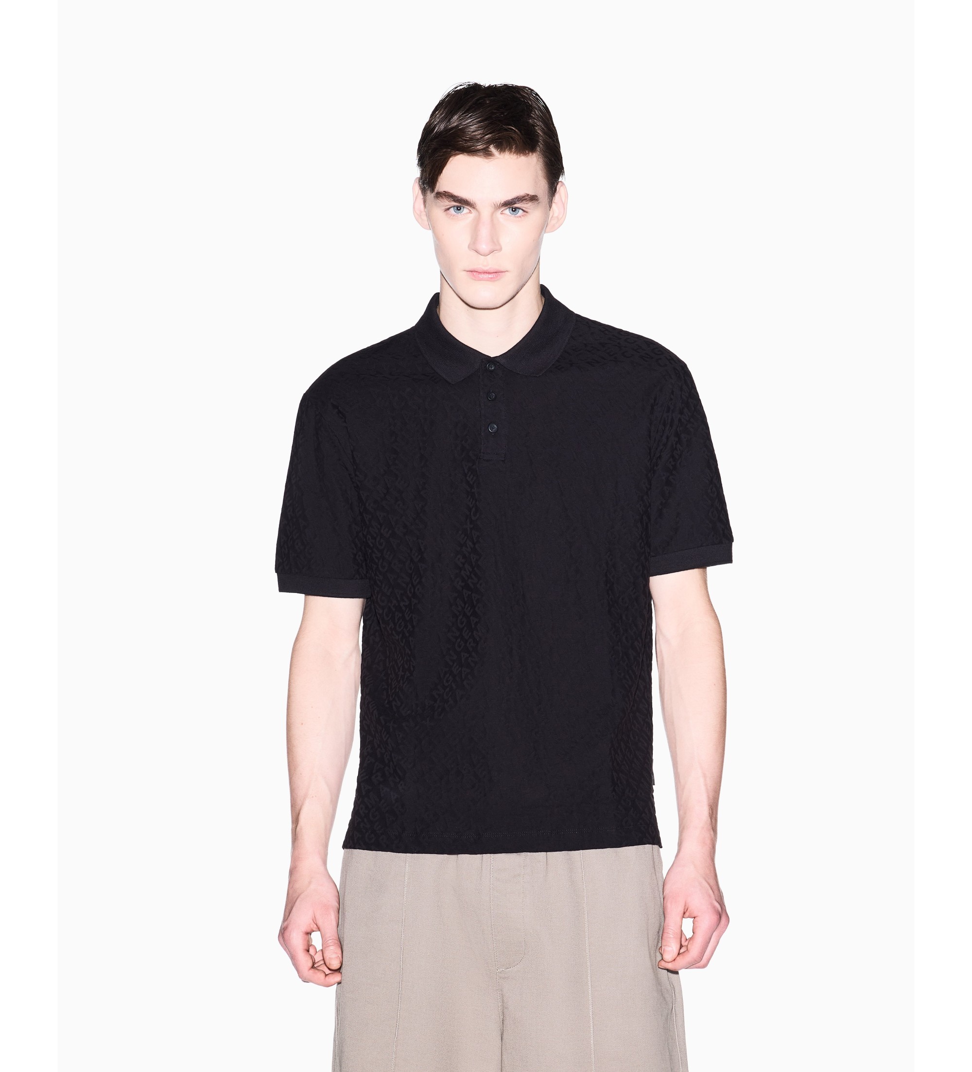 A|X Armani Exchange für Herren. XM002346AF10337UC001 Polo Design schwarz (S), Lässig, Baumwolle, Kurzarm