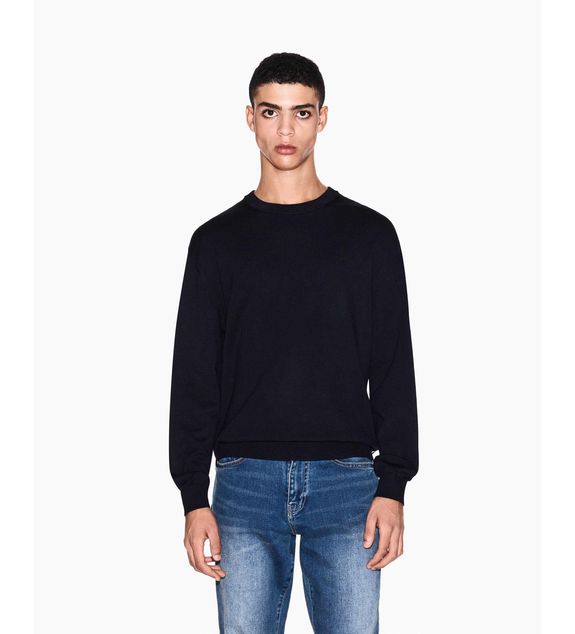 A|X Armani Exchange für Herren. XM001278AF10454UB101 Unverzichtbarer navyfarbener Pullover (3XL), Lässig, Viskose, Marine