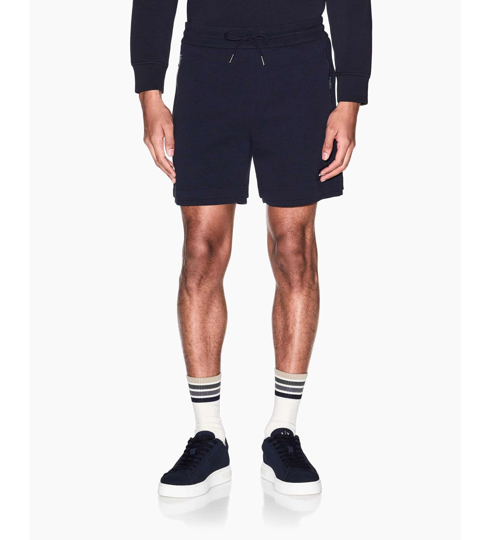 A|X Armani Exchange für Herren. XM002354AF21869UB101 Marineblaue Shorts mit Kordelzug (M), Lässig, Baumwolle