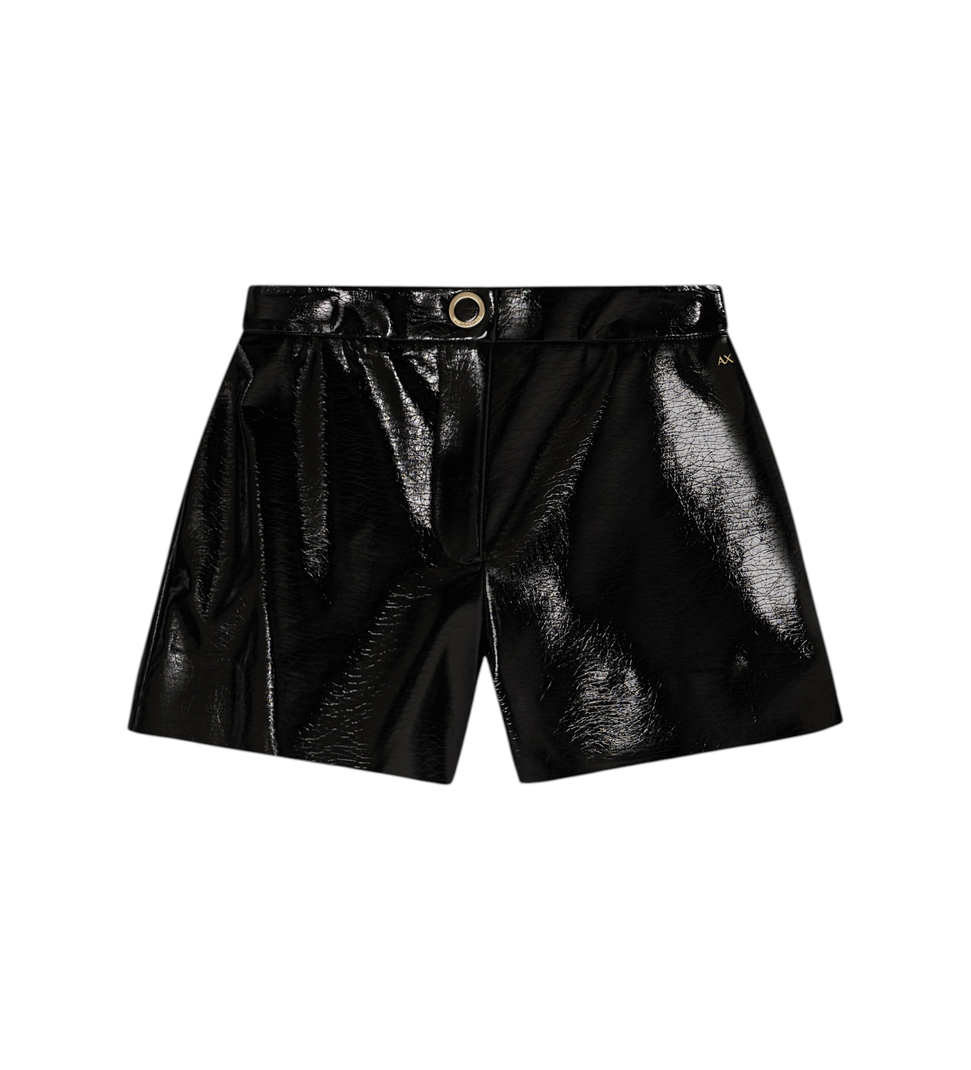 A|X Armani Exchange für Damen. XW001815AF18859UC001 Hochtaillierte Shorts schwarz (M), Lässig, Viskose
