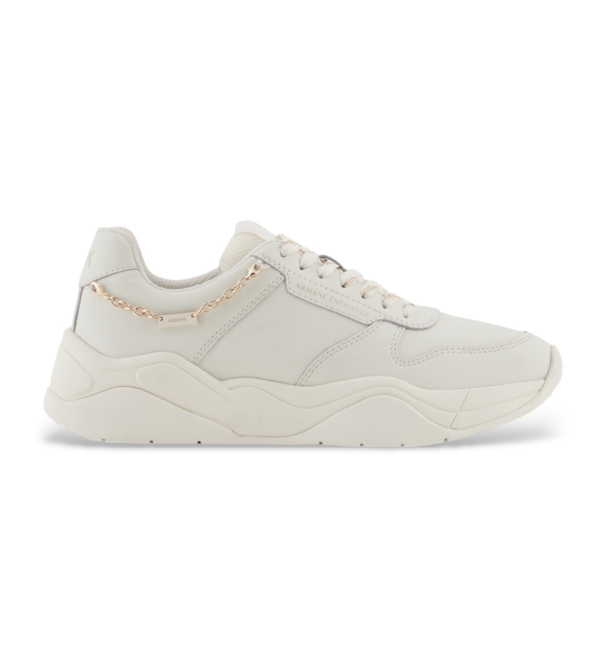 A|X Armani Exchange für Damen. XW001617AF17443M0107 Leder Turnschuhe Equip weiß (41), Wohnung, Schnürsenkel, Lässig