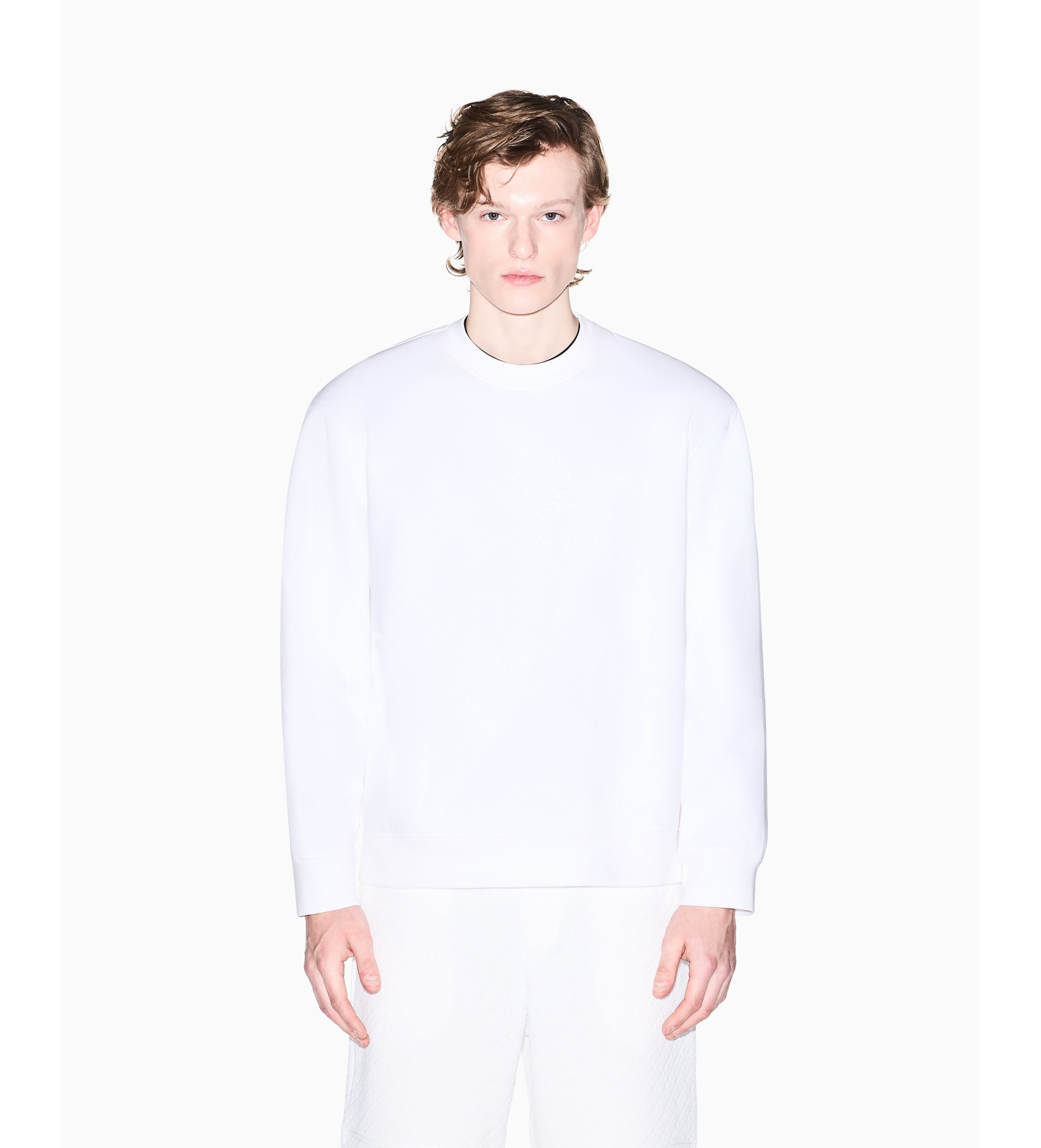 A|X Armani Exchange für Herren. XM002445AF13047U0009 Gebondetes Sweatshirt (S), Weiß, Lässig, Baumwolle