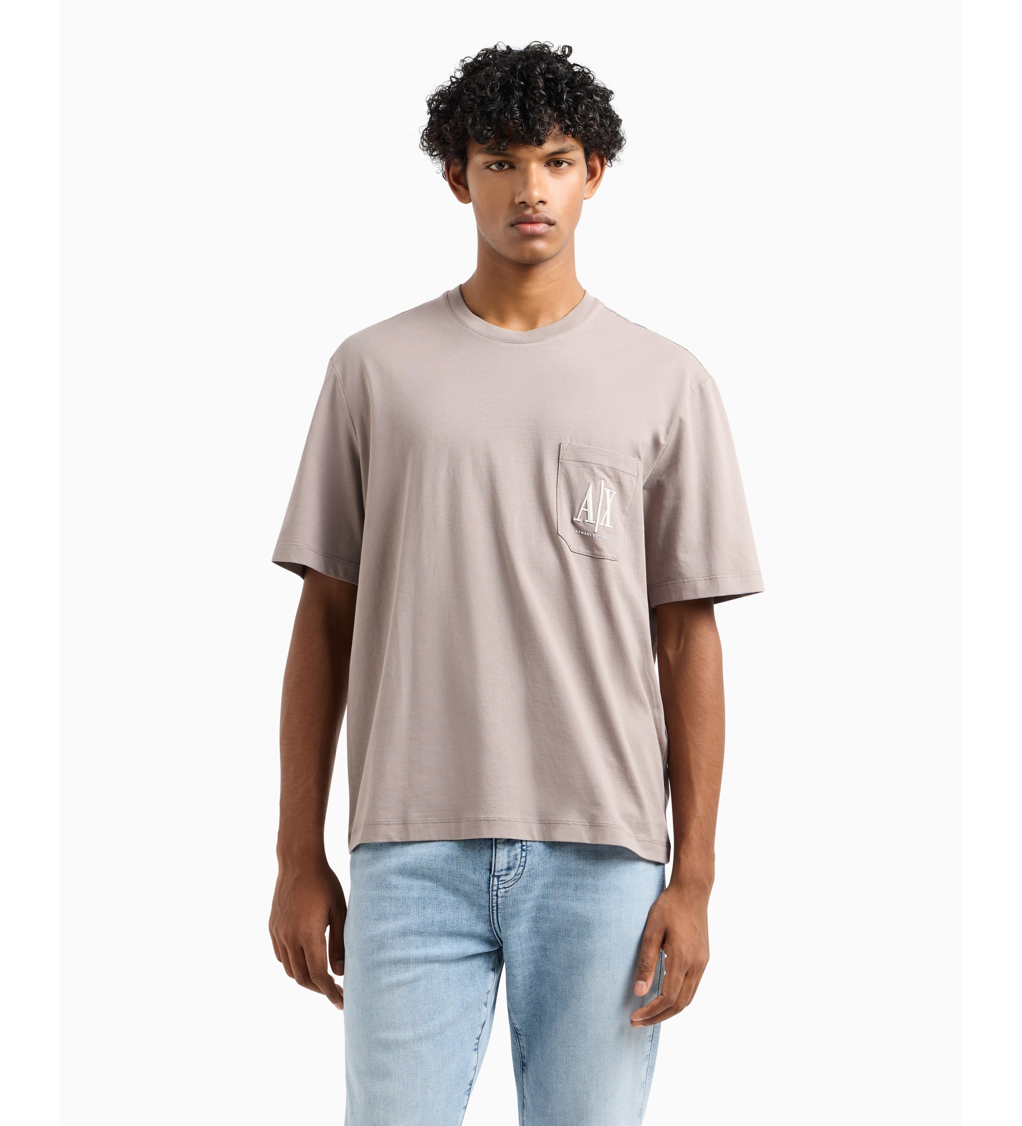 A|X Armani Exchange für Herren. XM000366AF12308U6107 Relax-T-Shirt beige (L), Lässig, Baumwolle, Kurzarm