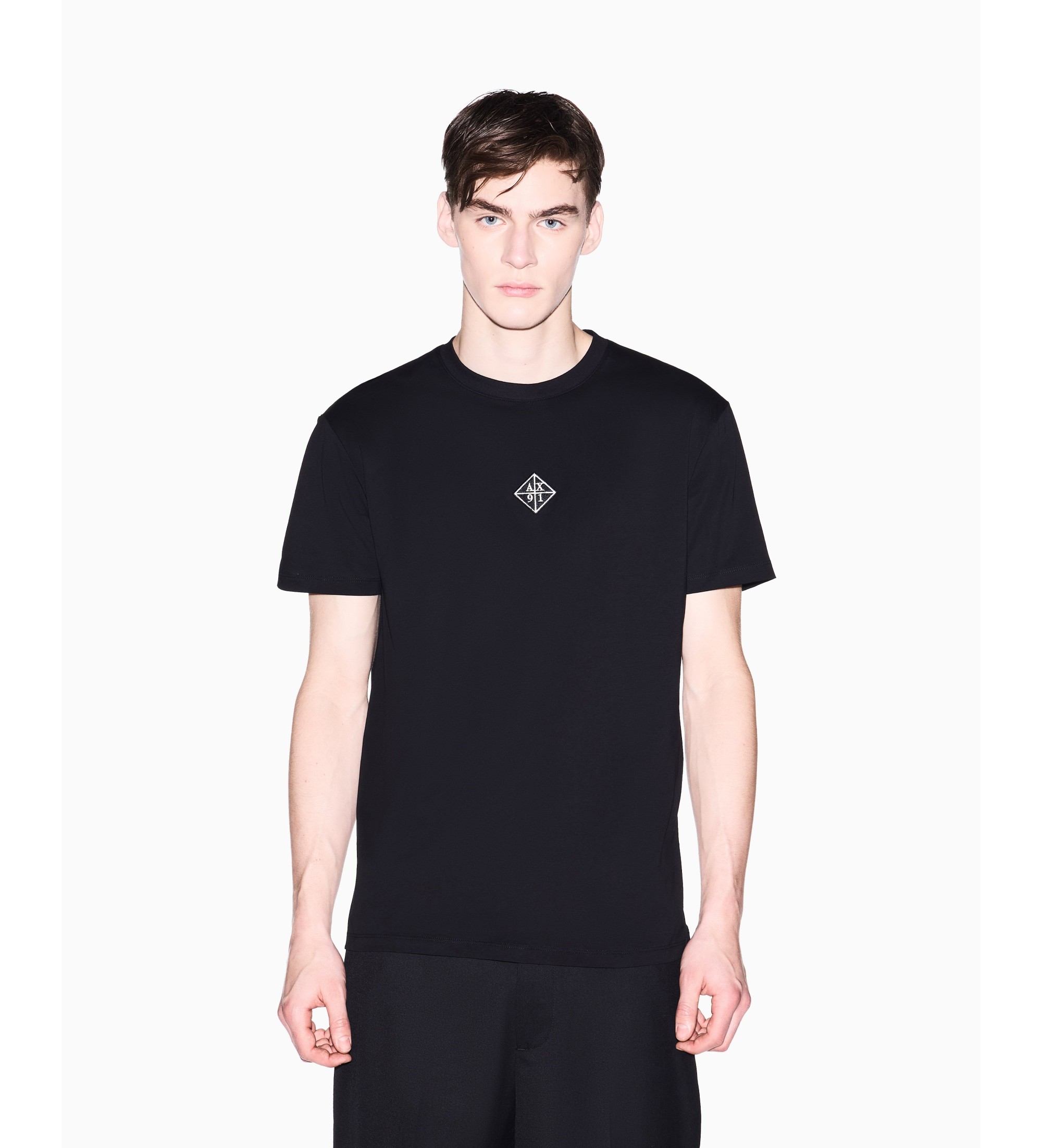 A|X Armani Exchange für Herren. XM002454AF10358UC001 Design-T-Shirt schwarz (S), Lässig, Baumwolle, Kurzarm
