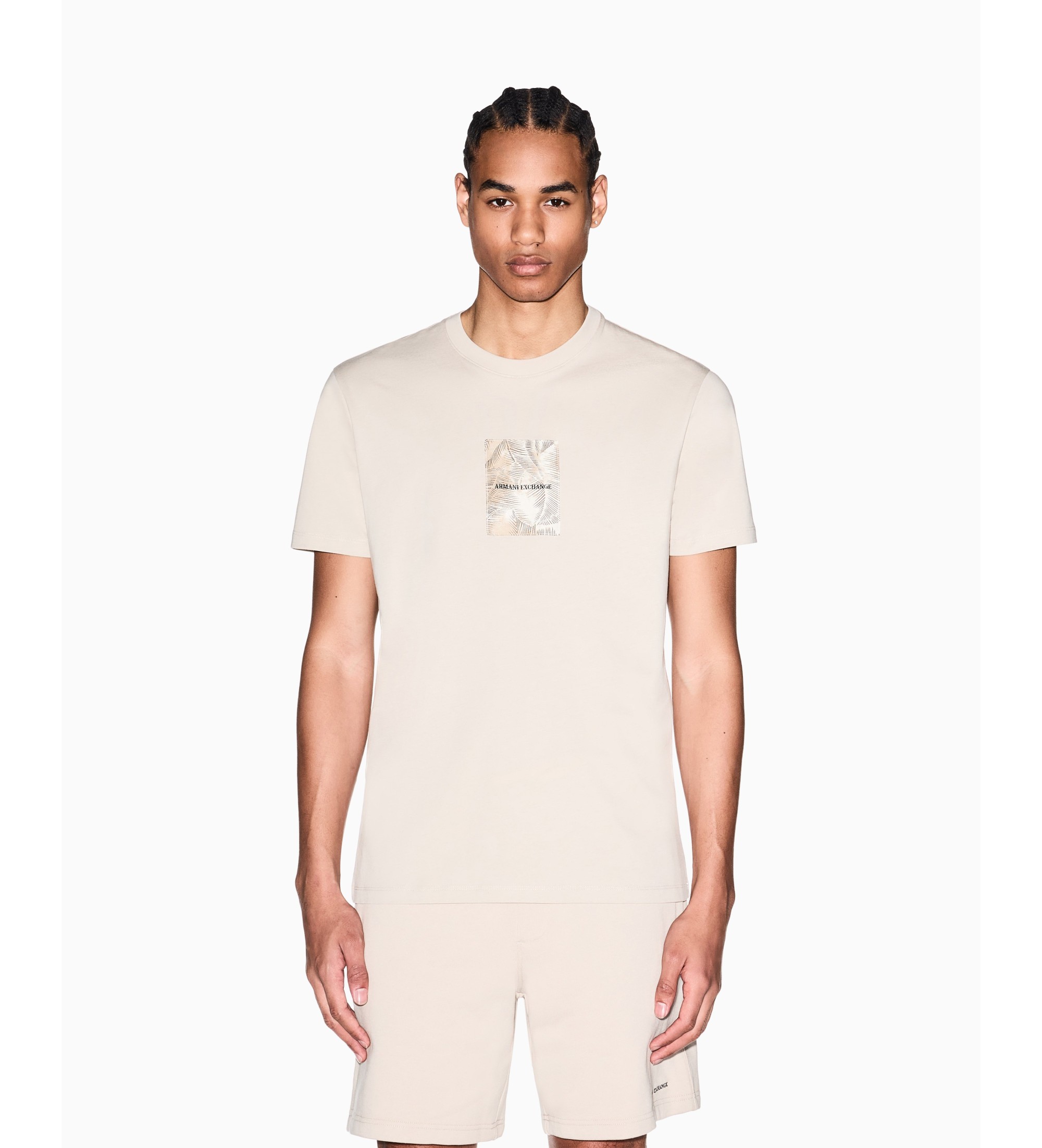 A|X Armani Exchange für Herren. XM002501AF10356U1148 T-Shirt Regular fit Classic beige (S), Lässig, Baumwolle, Kurzarm