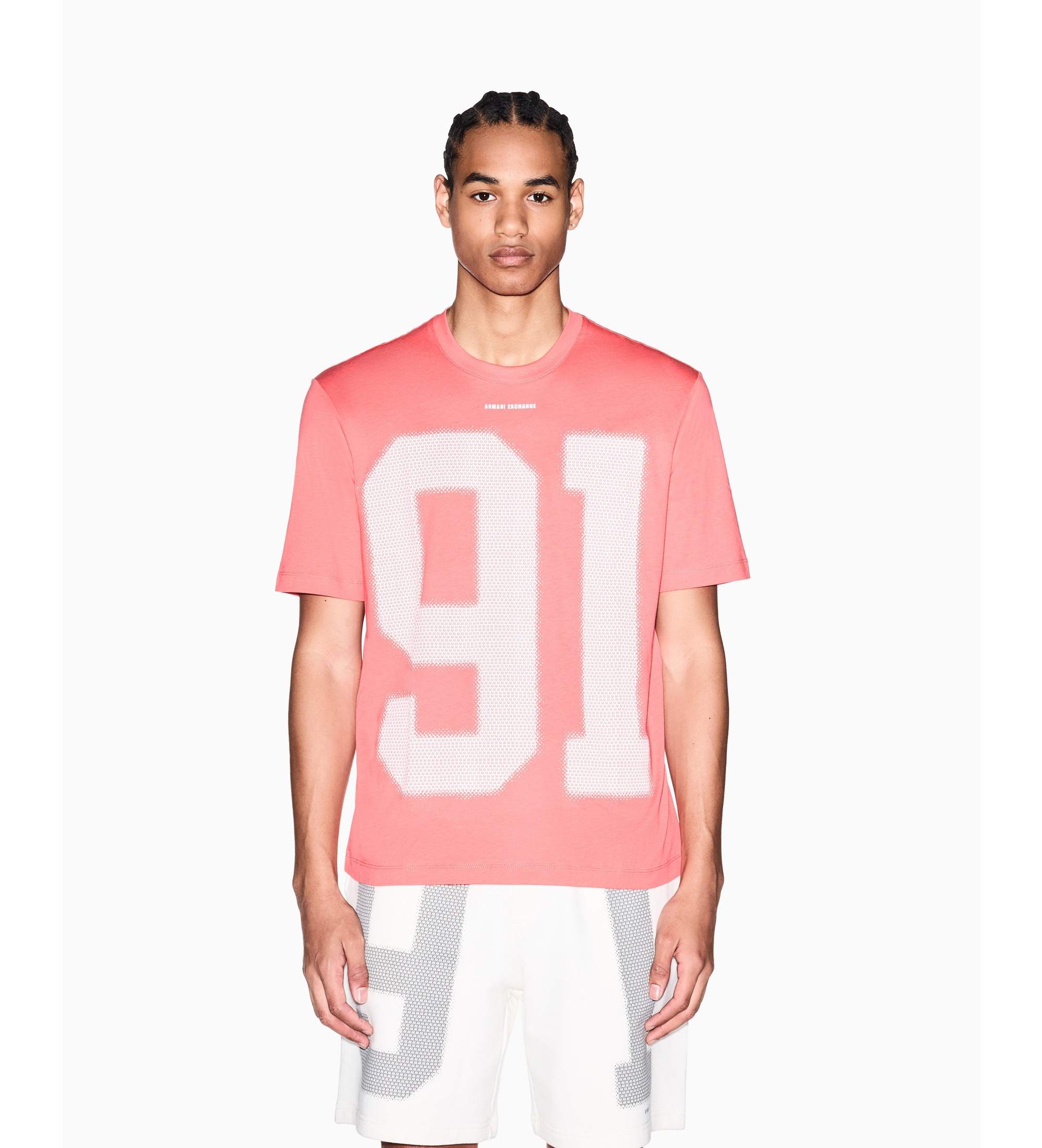 A|X Armani Exchange für Herren. XM002510AF10358U4029 T-shirt Regular Fit Plus coral (M), Lässig, Baumwolle, Kurzarm, Koralle