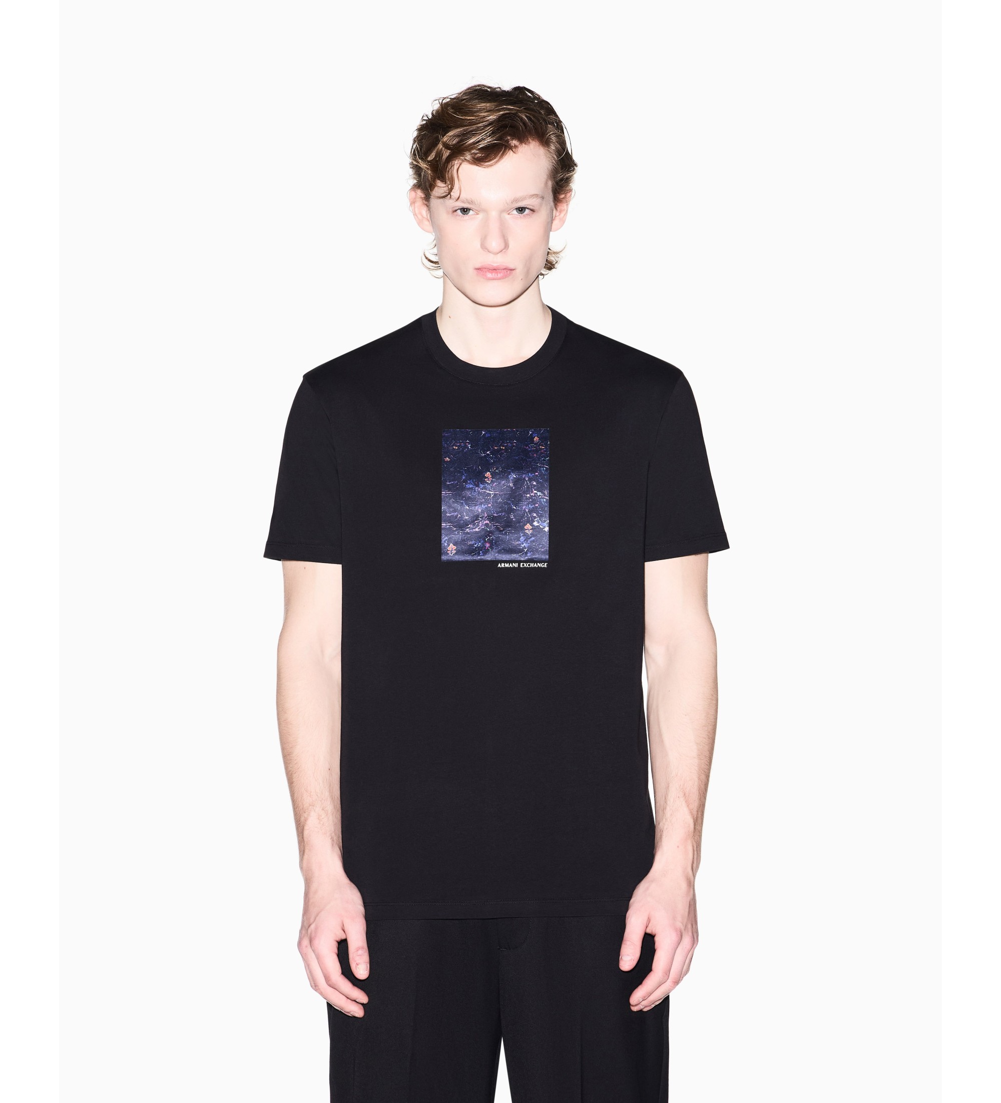 A|X Armani Exchange für Herren. XM002514AF10356UC001 T-Shirt Regular Fit schwarz (L), Lässig, Baumwolle, Kurzarm