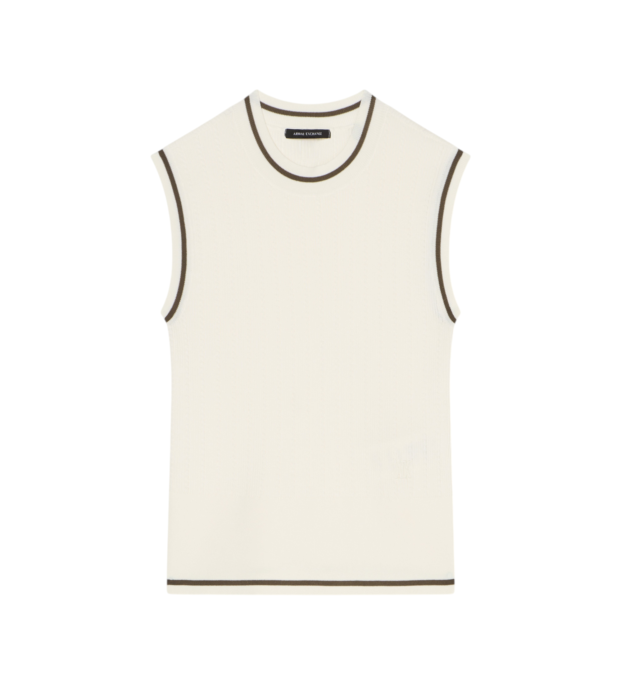 A|X Armani Exchange für Damen. XW002243AF10352U1003 Top Perfektes Weiß (XS), Lässig, Polyester, Ärmellos / Hosenträger
