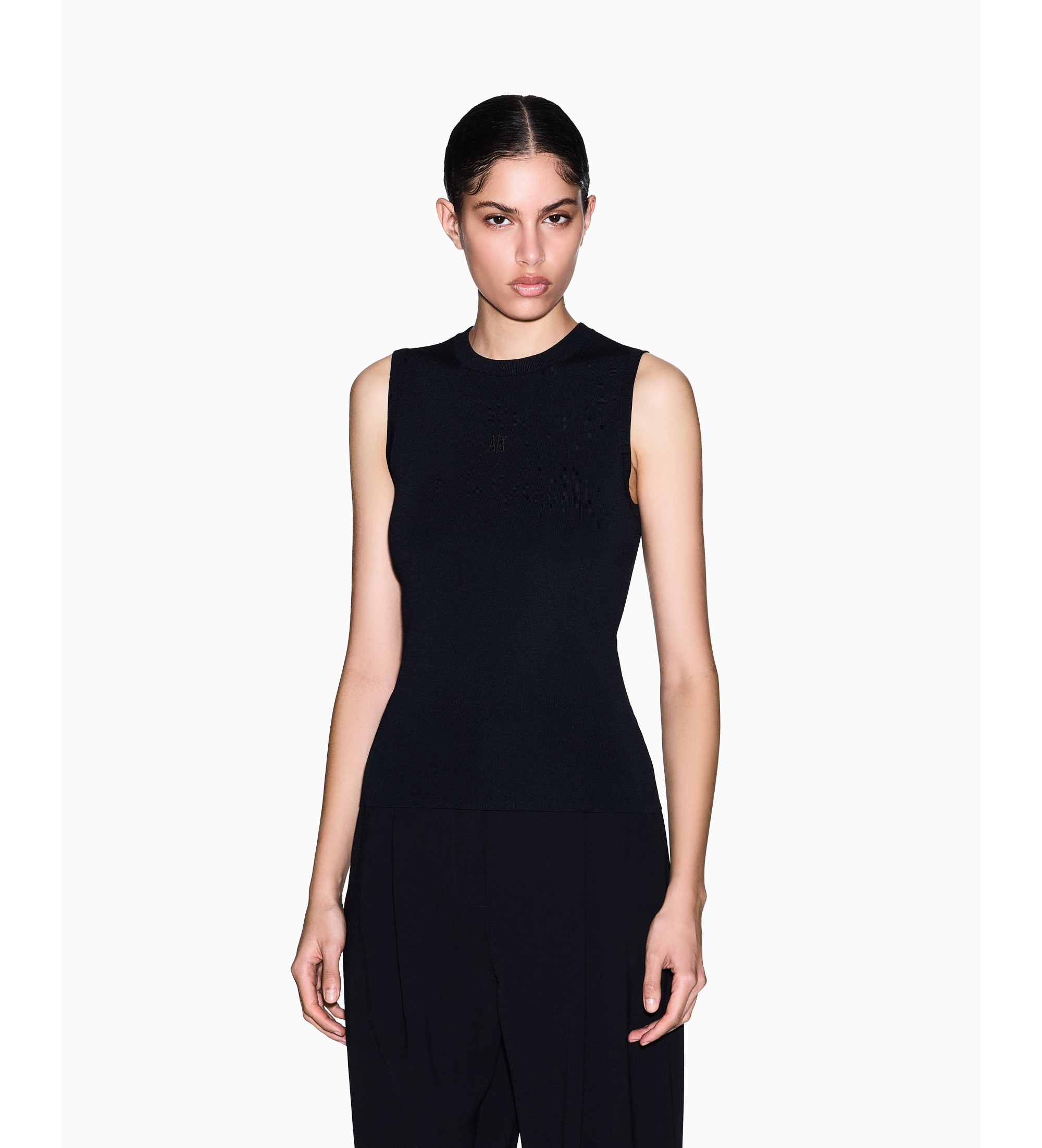 A|X Armani Exchange für Damen. XW001448AF10352UC001 Top Fusion schwarz (XL), Lässig, Viskose, Ärmellos / Hosenträger