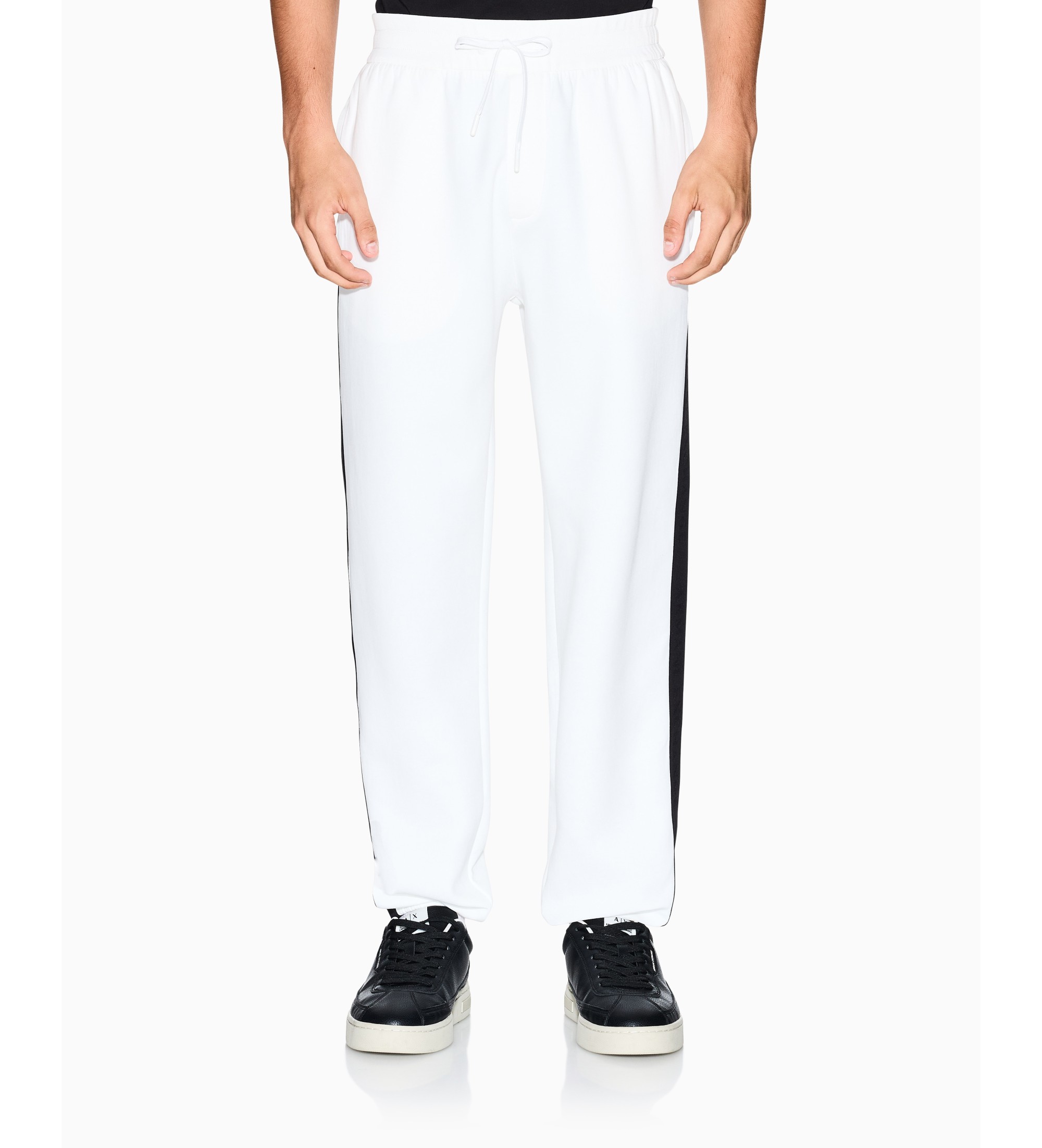 A|X Armani Exchange für Herren. XM001301AF10818U0009 Hose mit weißen Streifen (S), Lässig, Baumwolle