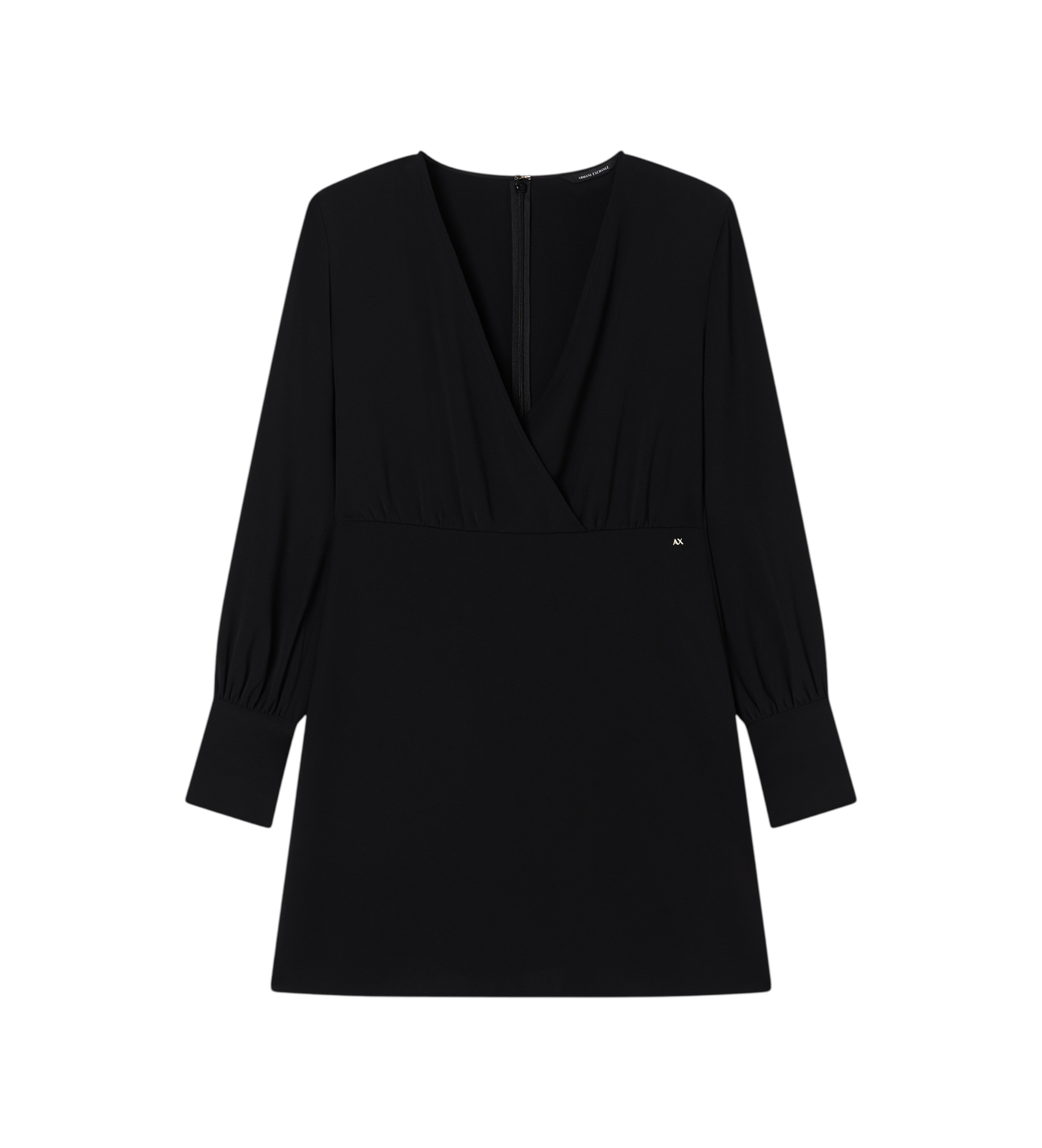 A|X Armani Exchange für Damen. XW002205AF16125UC001 Kleid Regular V schwarz (L), Lässig, Polyester, Langarm