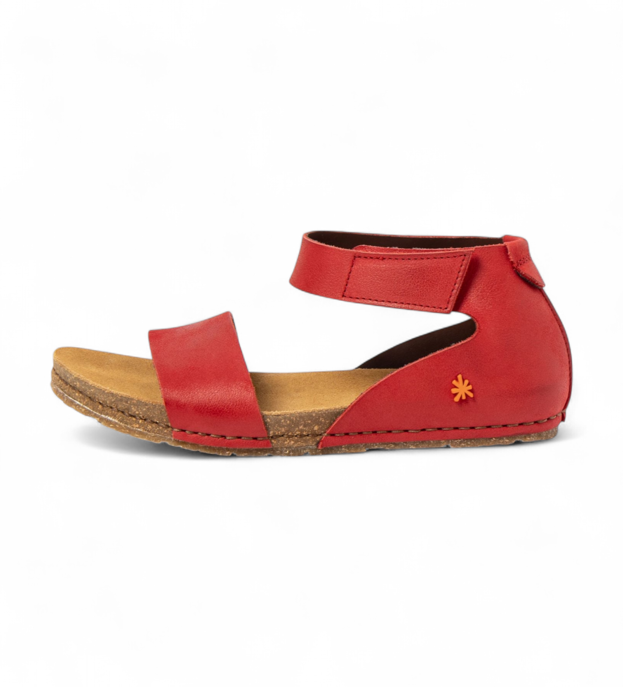 Artvoor vrouwen. 103823080003_008 Leren sandalen 0382 Kreta rood (40), Leer, Plat, Klittenband, Casual