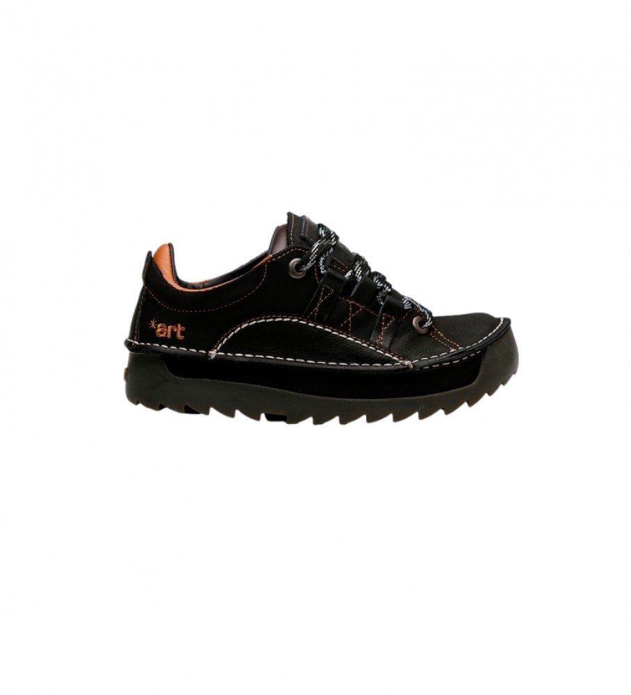 Art Unisex. 105901101303_001 Leder Turnschuhe 0590 Skyline schwarz (37), 1 bis 3 cm, Schnürsenkel, Lässig
